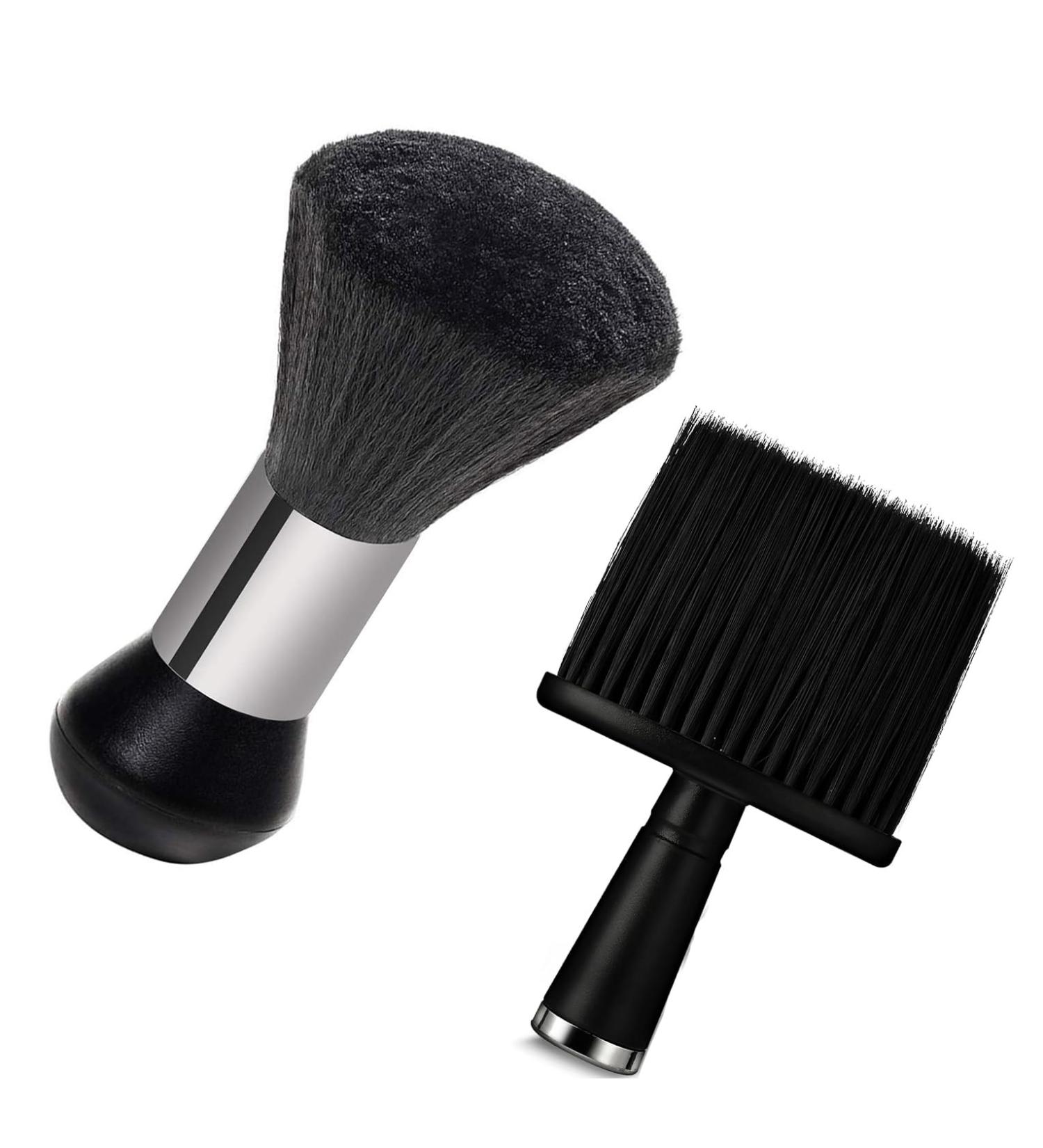 Professional Hairdresser Neck Brush Set - 2 Soft Fiber Bristles Brushes for Hair Cleanup | Essential Barber Tools - Buy Online on GoSupps.com
