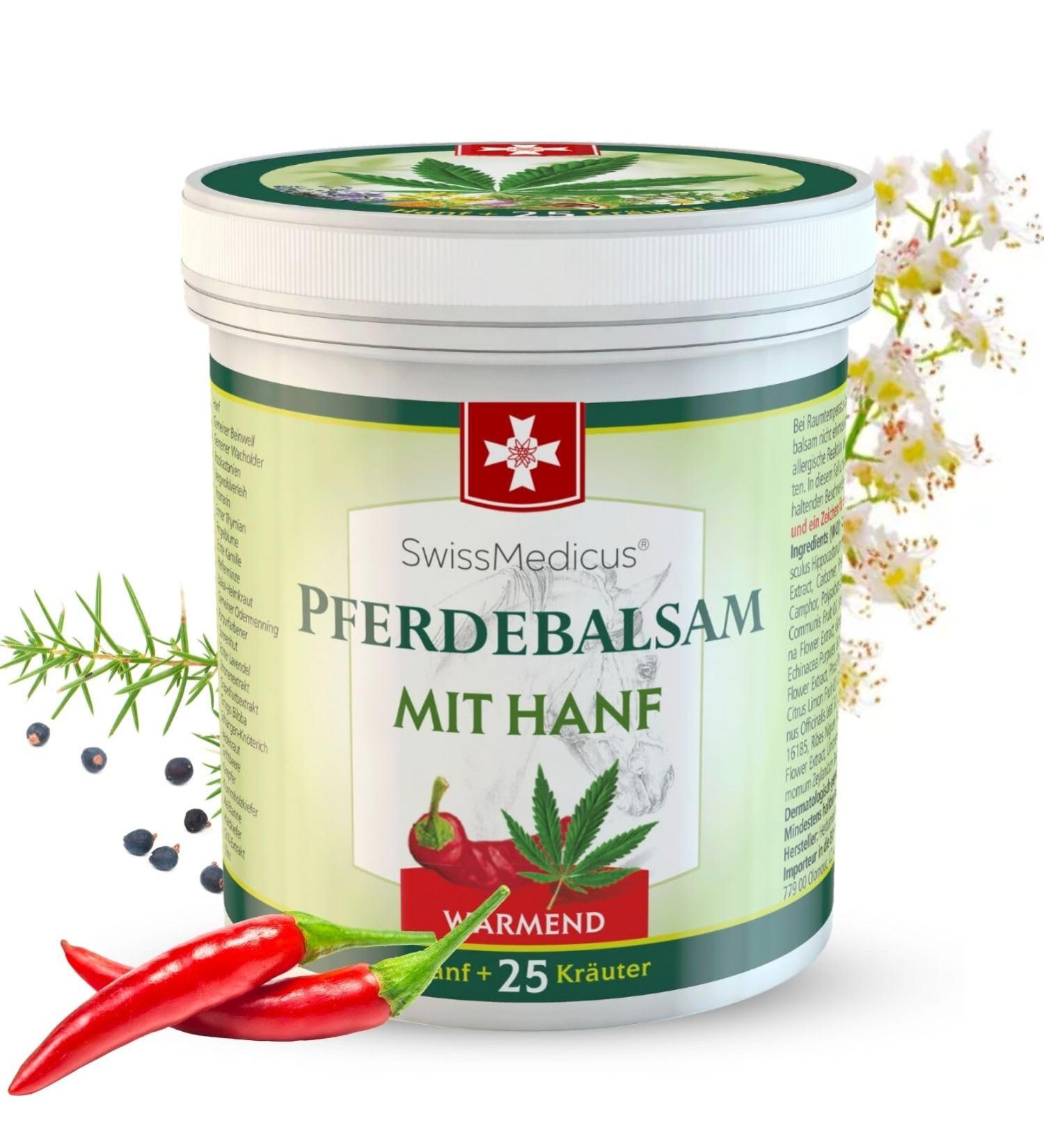 Horse Balm with Hemp - Warming Muscle & Joint Gel - 25 Natural Extracts - Ideal for Athletes - 500ml - Natural Care for Everyday Use - Buy Online on GoSupps.com