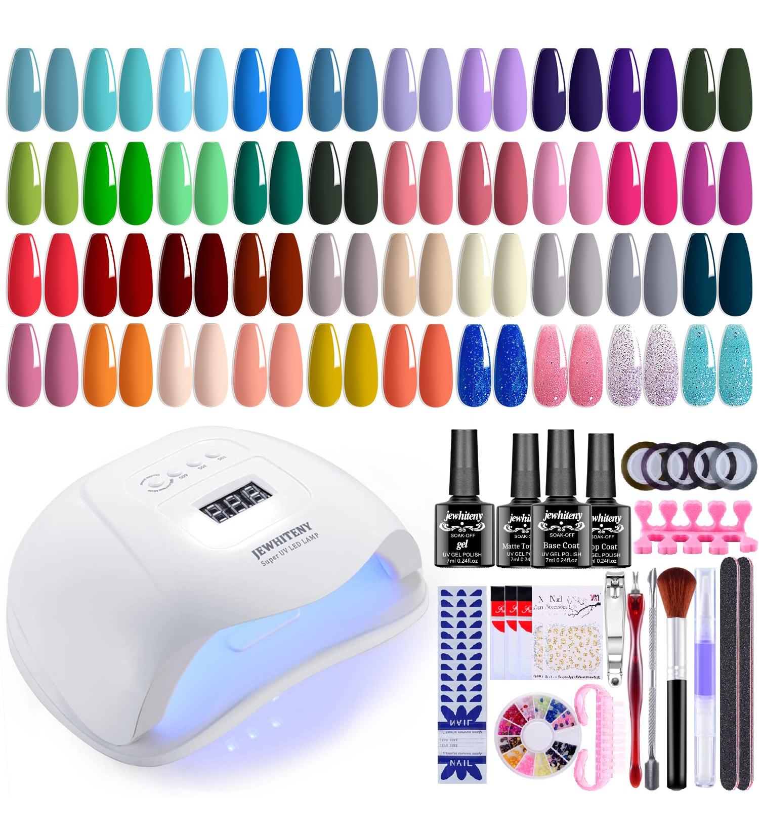 JEWHITENY 43PCS Gel Nail Polish Kit with 120W LED Nail Lamp - 40 Colors Manicure Tools Set - All-In-One Nail Gel Kit - Buy Online on GoSupps.com