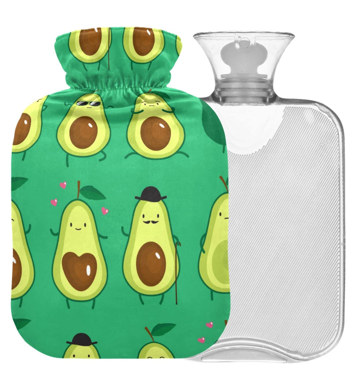 Shop Naanle Cute Slice Avocado Heat Bottle - 2L Transparent Hot Water Bottle for Pain Relief & Therapy | Ideal for Bed Hands & Feet - Buy Online on GoSupps.com