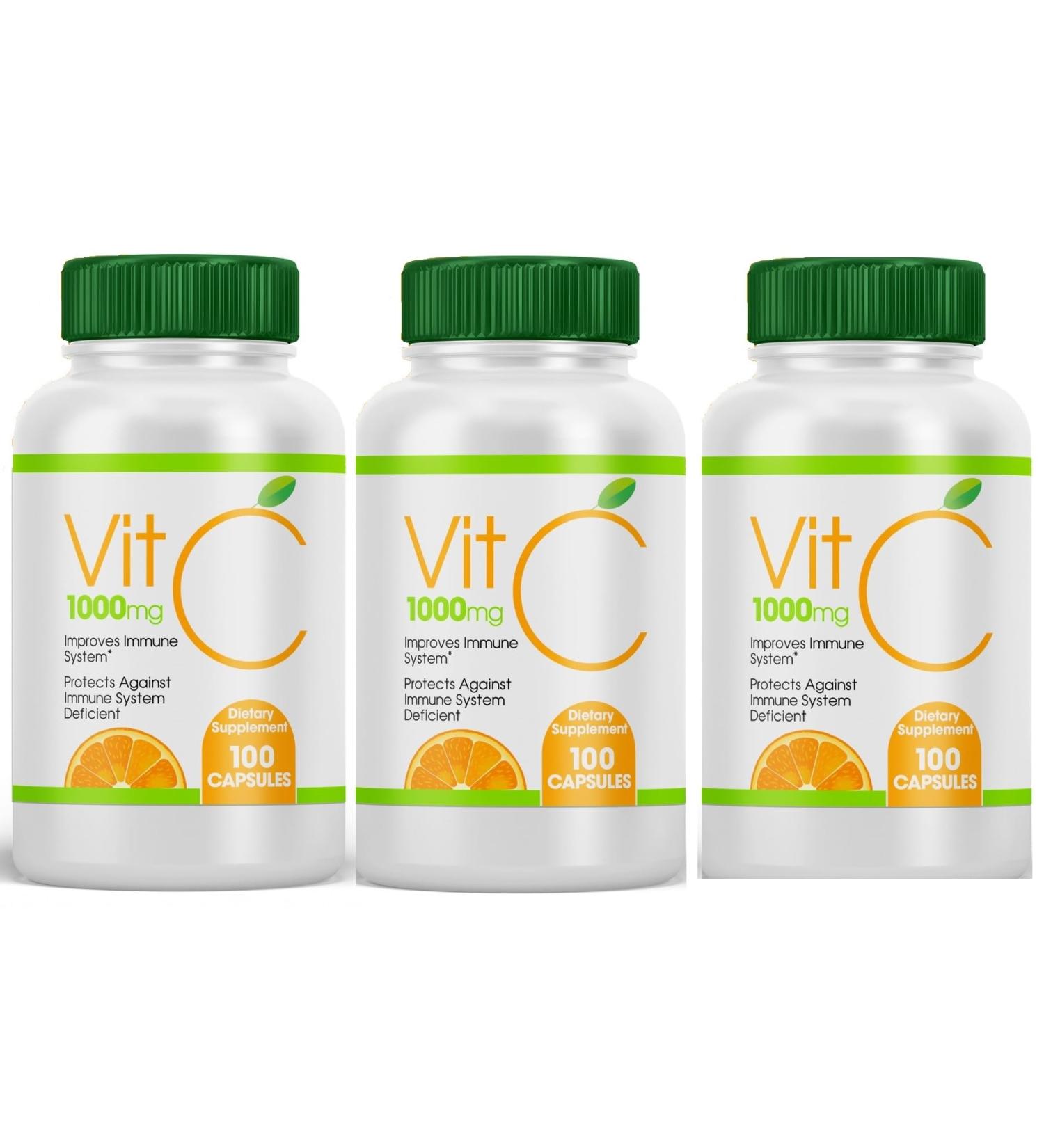 Natural Lab 3 Bottles Vitamin C 1000mg 300 Capsules Caps Improve Immune System - Buy Online on GoSupps.com