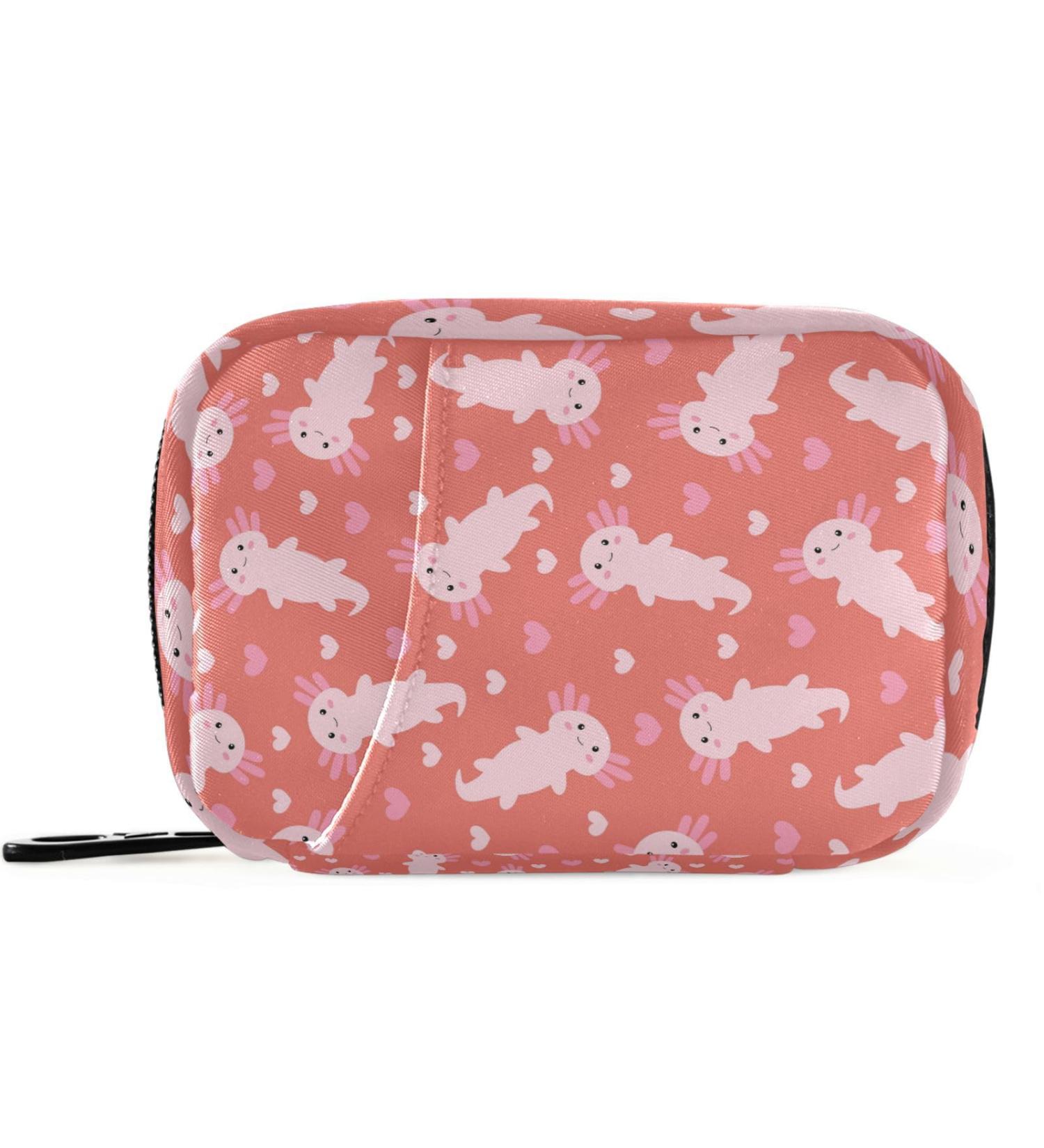 Buy Pfrewn 7-Day Pill Organizer Case - Cute Cartoon Axolotl Red Travel Pill Box | Portable Weekly Vitamin & Medicine Holder - Buy Online on GoSupps.com