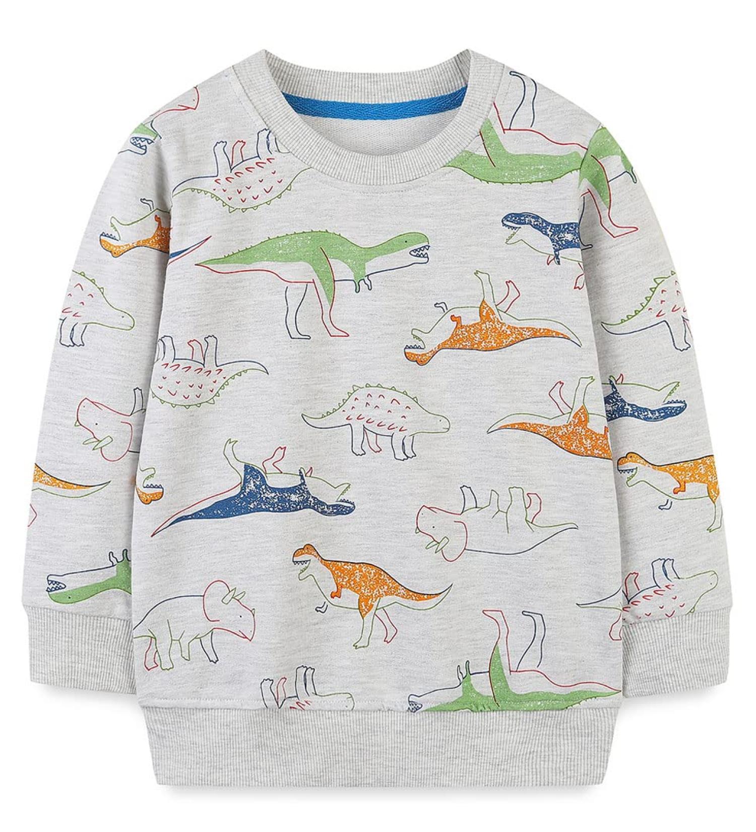 Kids Dinosaur Sweatshirt | Boys Cotton Pullover Jumper | Toddler Girls Casual Top | Long Sleeve T-Shirt for Baby Clothes | 2-3 Years - Buy Online on GoSupps.com