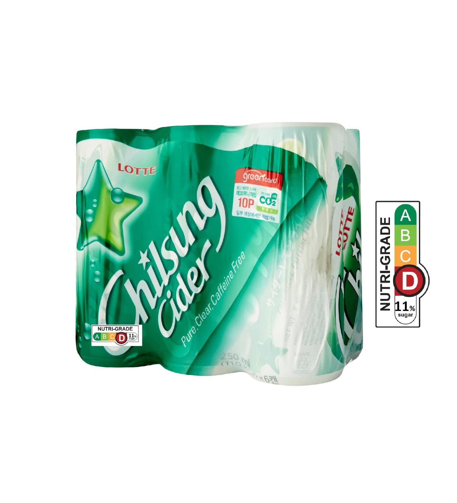 Lotte Chilsung Cider 8.3 oz - Pack of 5 (30 Total Cans) - Buy Online on GoSupps.com