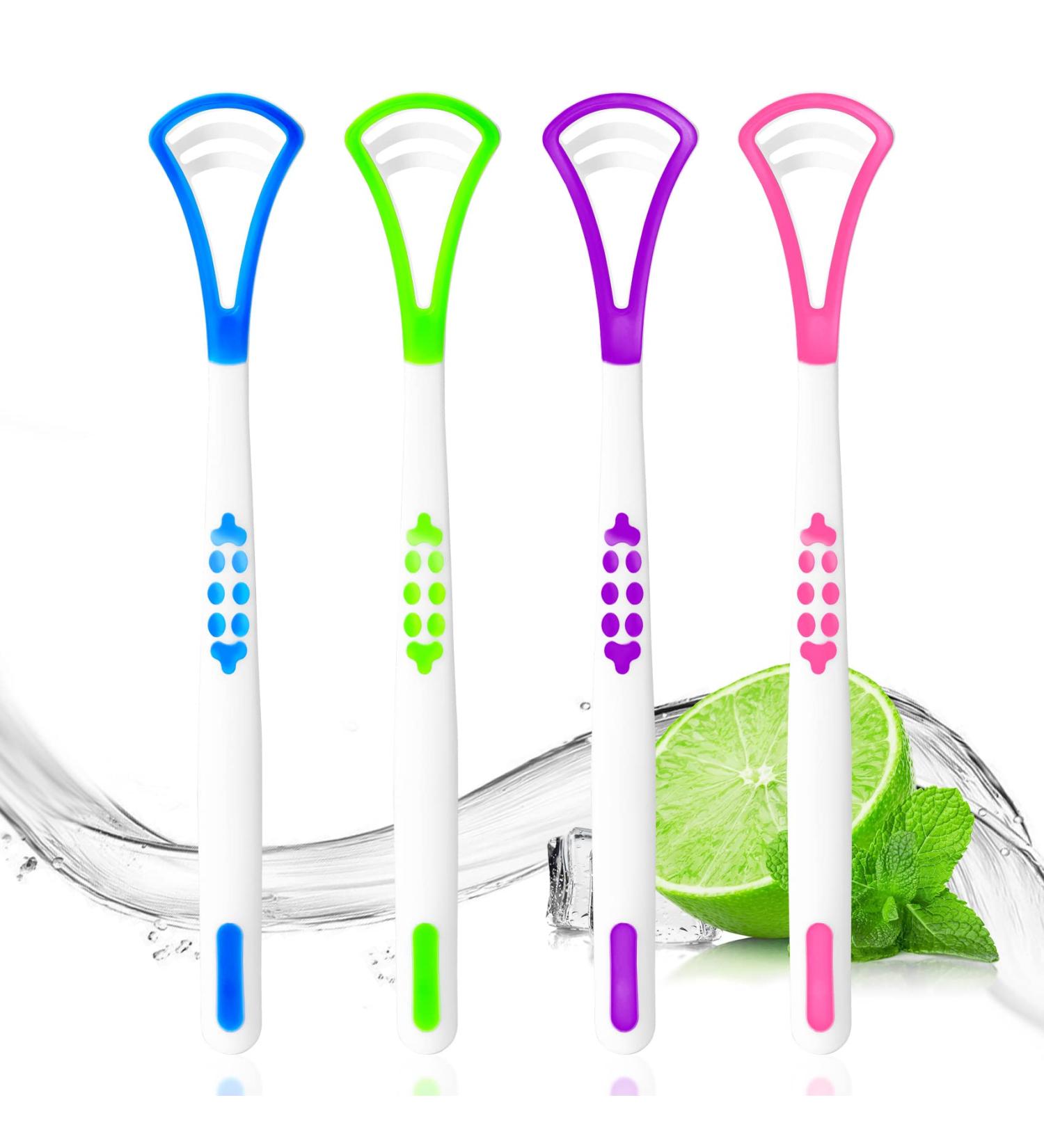 Annhua Tongue Cleaner Set - 4 Color Tongue Scrapers for Fresh Breath | International Shipping - Buy Online on GoSupps.com
