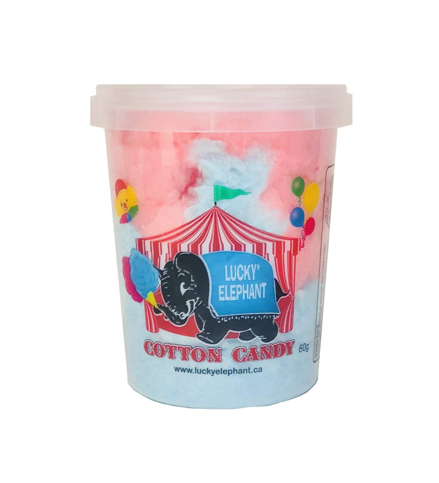 Lucky Elephant Pre-Packaged Cotton Candy Tub - 60g