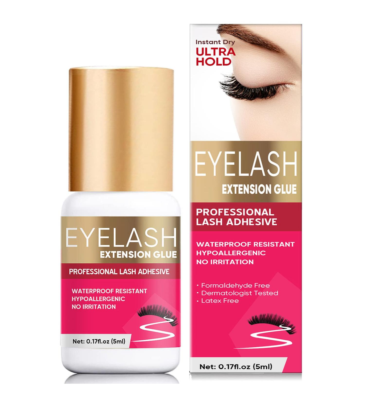 Extra Strong No Fume Eyelash Extension Glue | 6-8 Weeks Retention | Professional 5ml Individual Lash Adhesive - Buy Online on GoSupps.com
