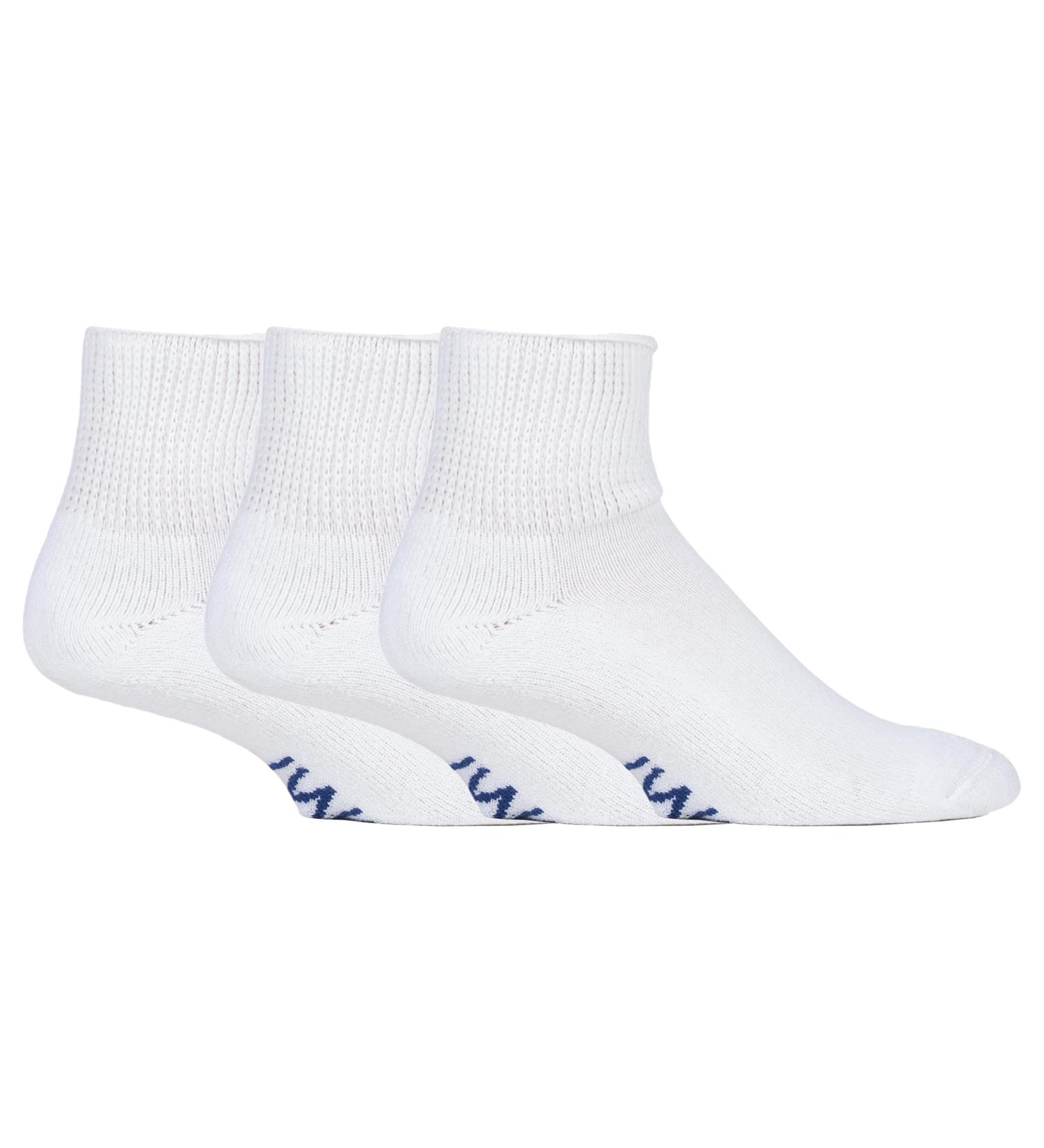 IOMI 3-Pack Extra Wide Padded Cotton Low Cut Diabetic Socks 10-12 White - Buy Online on GoSupps.com