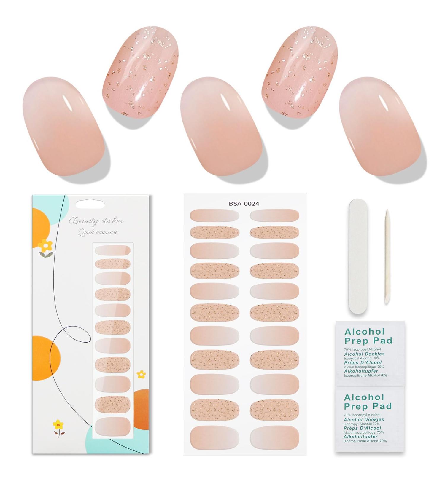 JMEOWIO Nail Foil Glitter Gel - Self-Adhesive Orange Pink Nail Stickers for Stunning Nail Designs | International Shipping Available - Buy Online on GoSupps.com