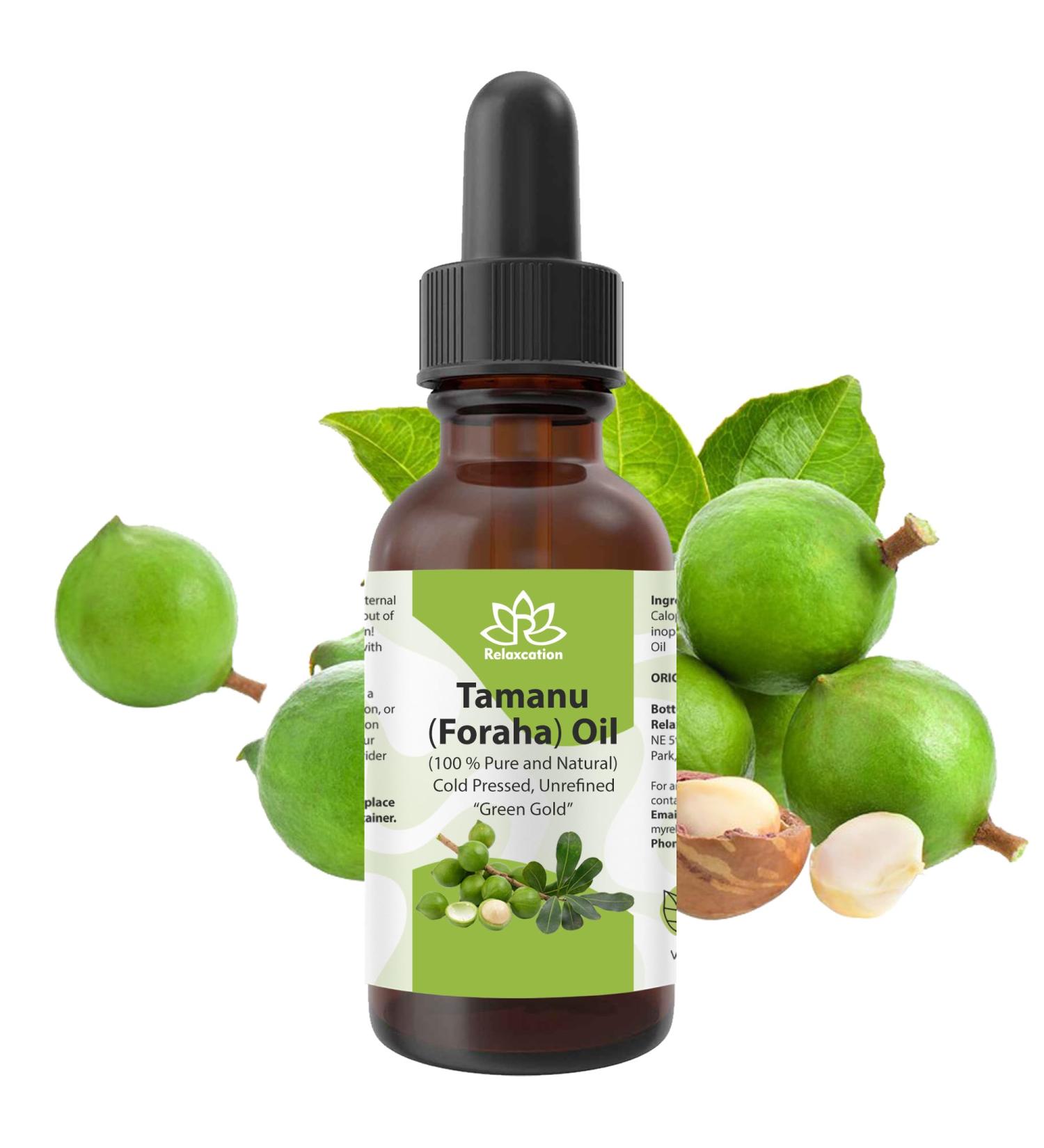 Relaxcation Tamanu Oil | Cold Pressed Natural Oil for Skin Hair & Nails | Unrefined Botanical | Vegan Hexane Free Amber Glass Dropper (4 oz) 4 Fl Oz (Pack of 1) - Buy Online on GoSupps.com