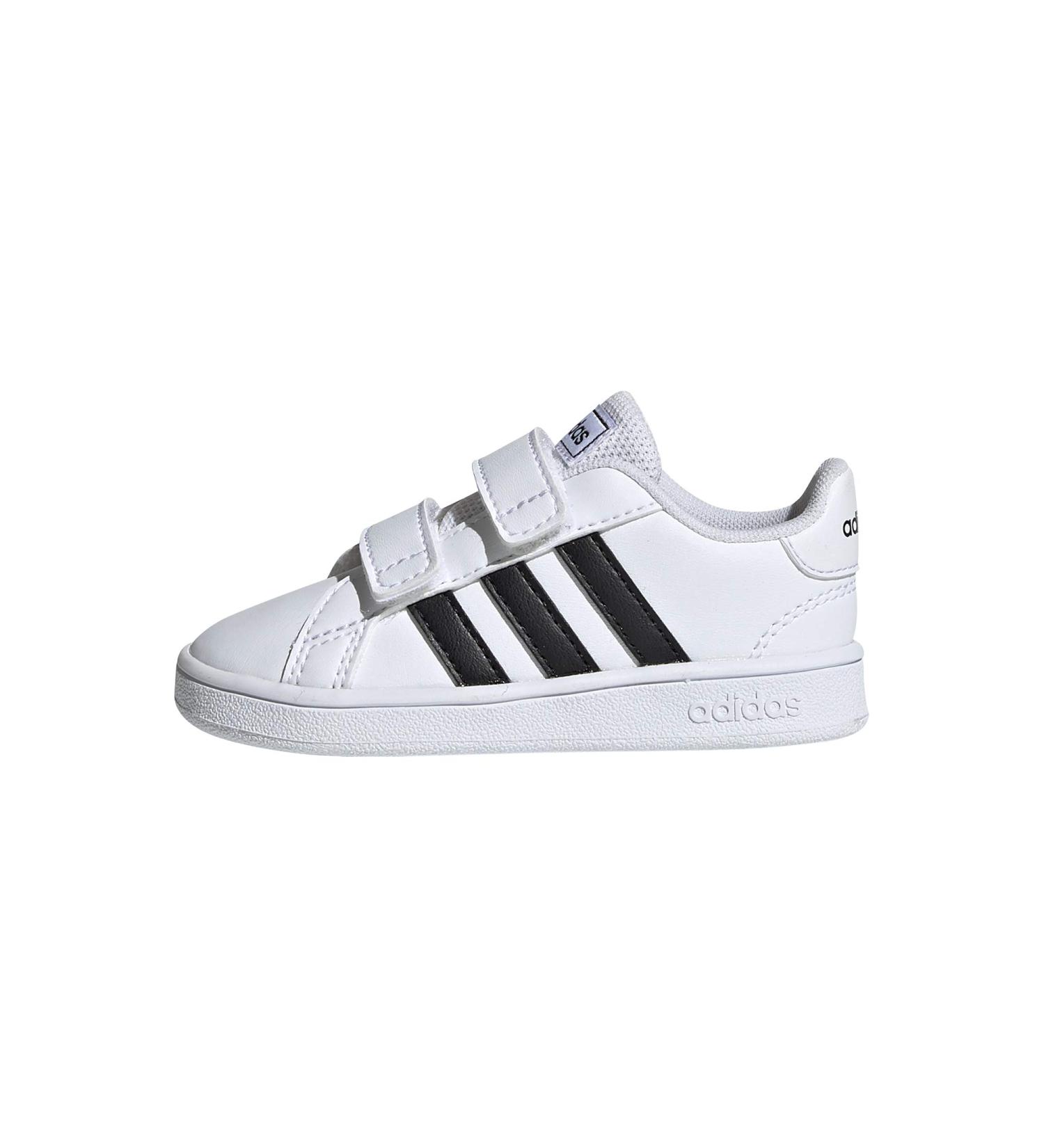 adidas Grand Court Tennis Shoe Toddler 6 Toddler - White/Black/White - Buy Online on GoSupps.com