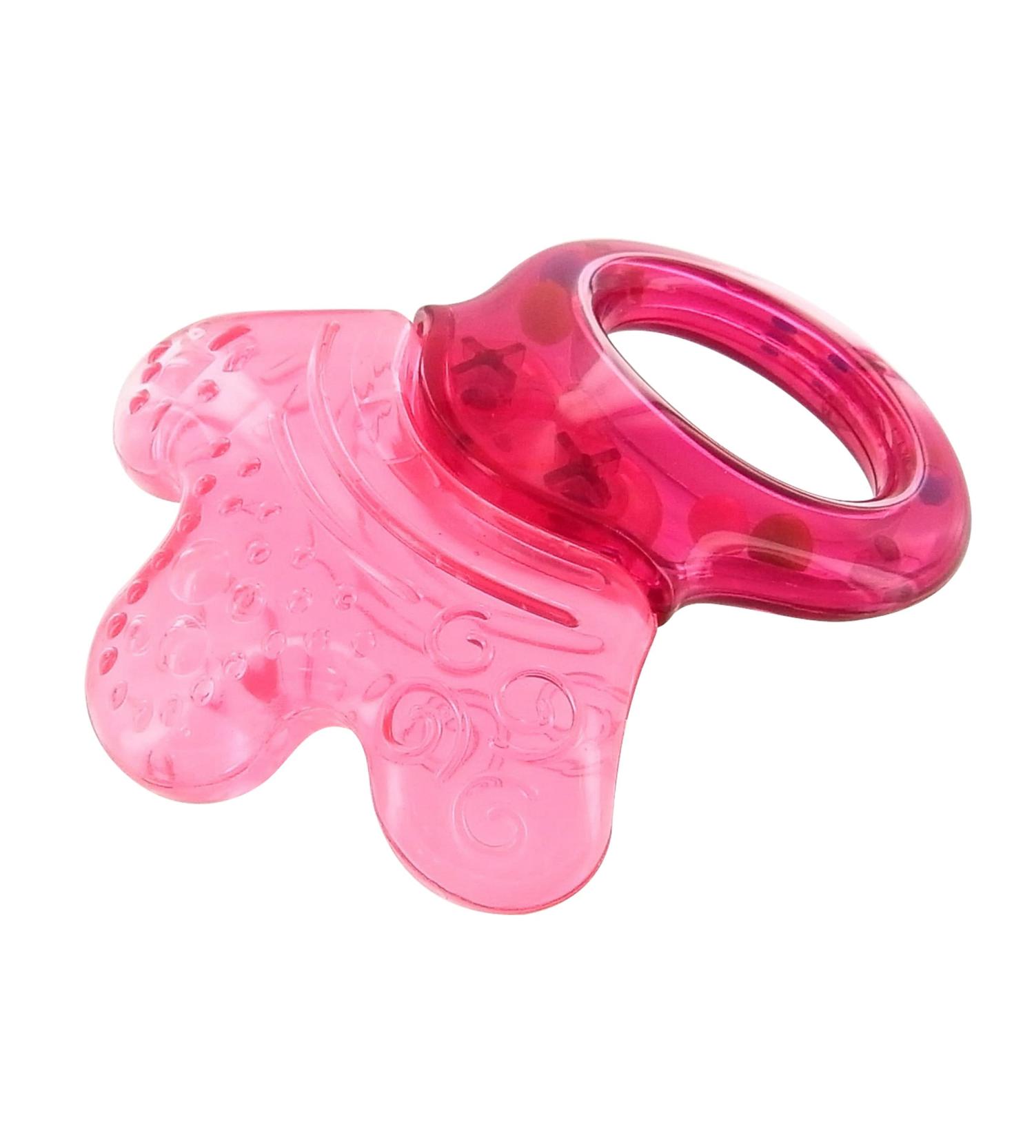 dBb Remond teething rattle transparent pink translucent H9.5 x L7.5 x l3 cm