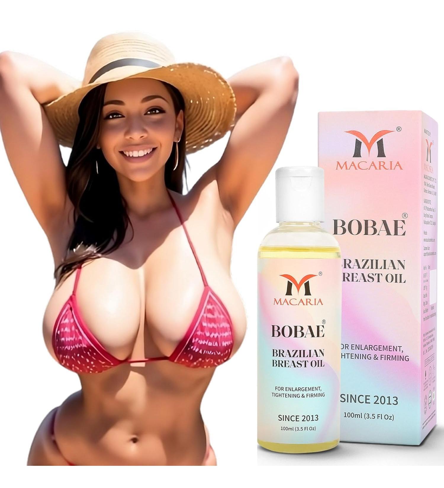 MACARIA Bobae Brazilian breast Oil for fast Growth | Bust Tightening Shape & Size up Toning Massage Oil Quick Fast Breast Enhancement Gel bigger Brazilian Boobs Women - Buy Online on GoSupps.com