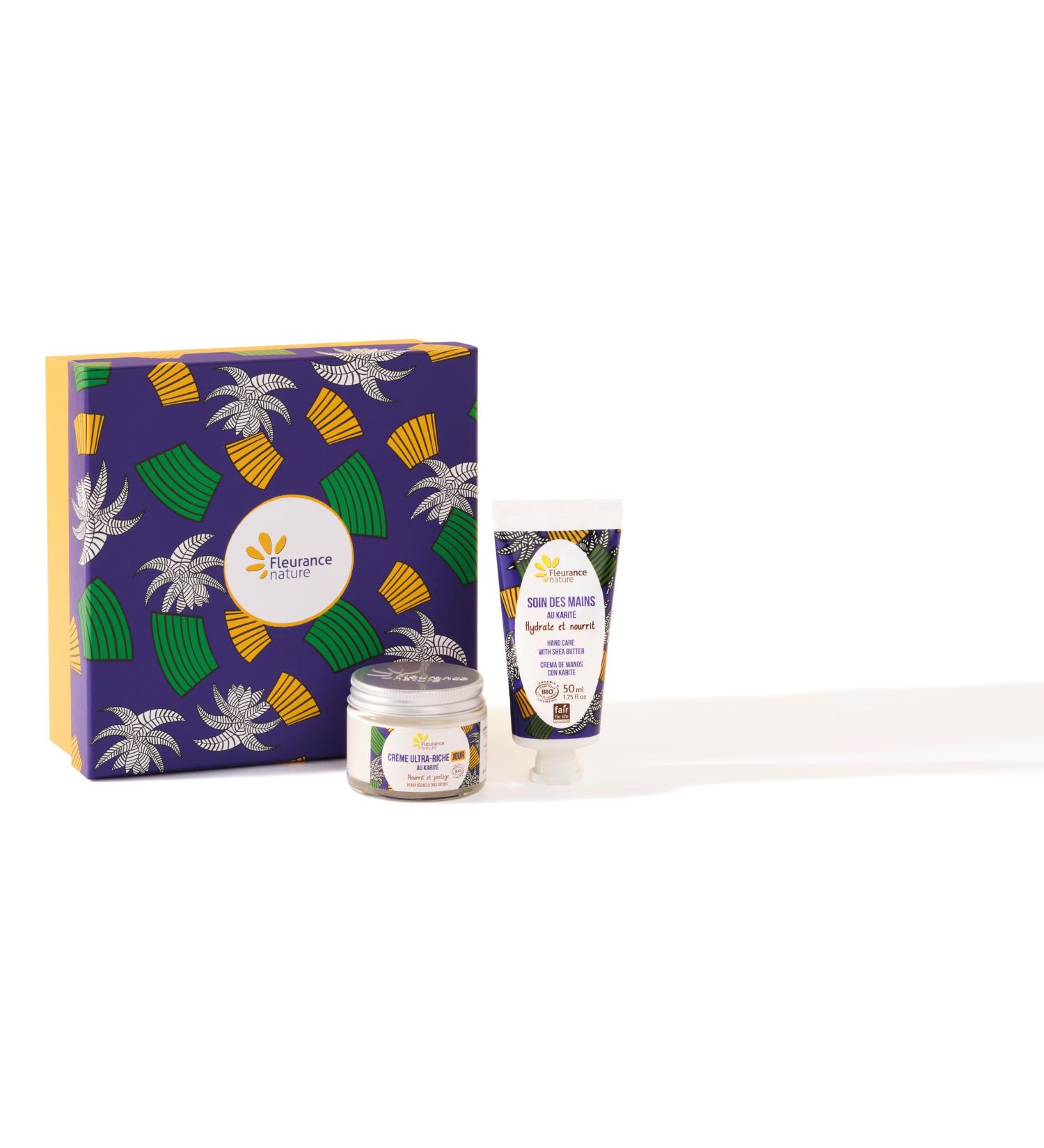Fleurance Nature Shea Butter Face and Hands Box organic women's facial beauty care certified organic cosmetics women's gift box - Buy Online on GoSupps.com