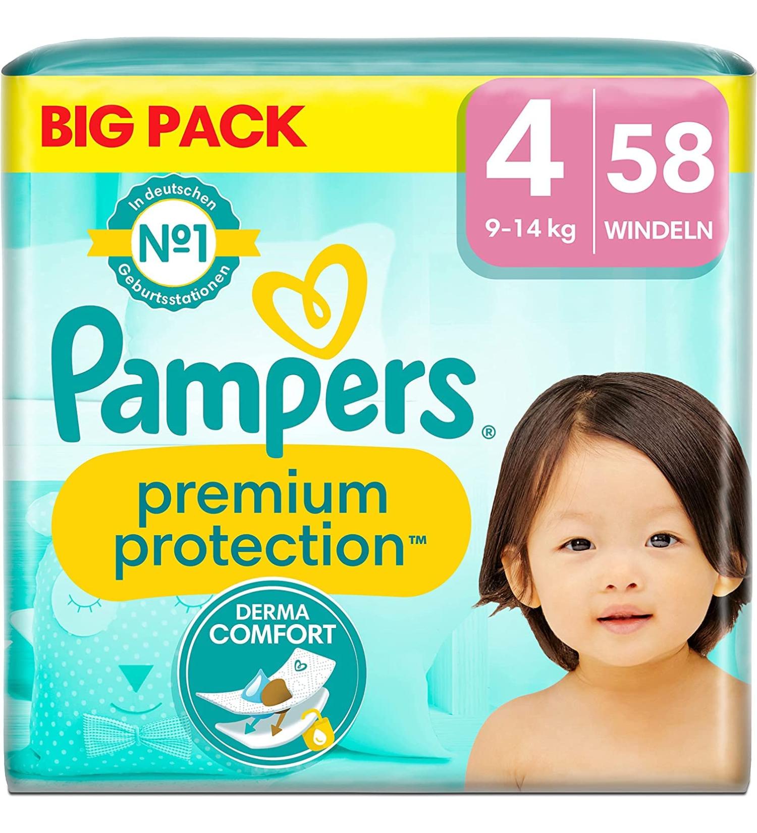 Pampers Premium Protection Size 4 - 58 Nappies (9kg-14kg) | Buy Internationally - Buy Online on GoSupps.com