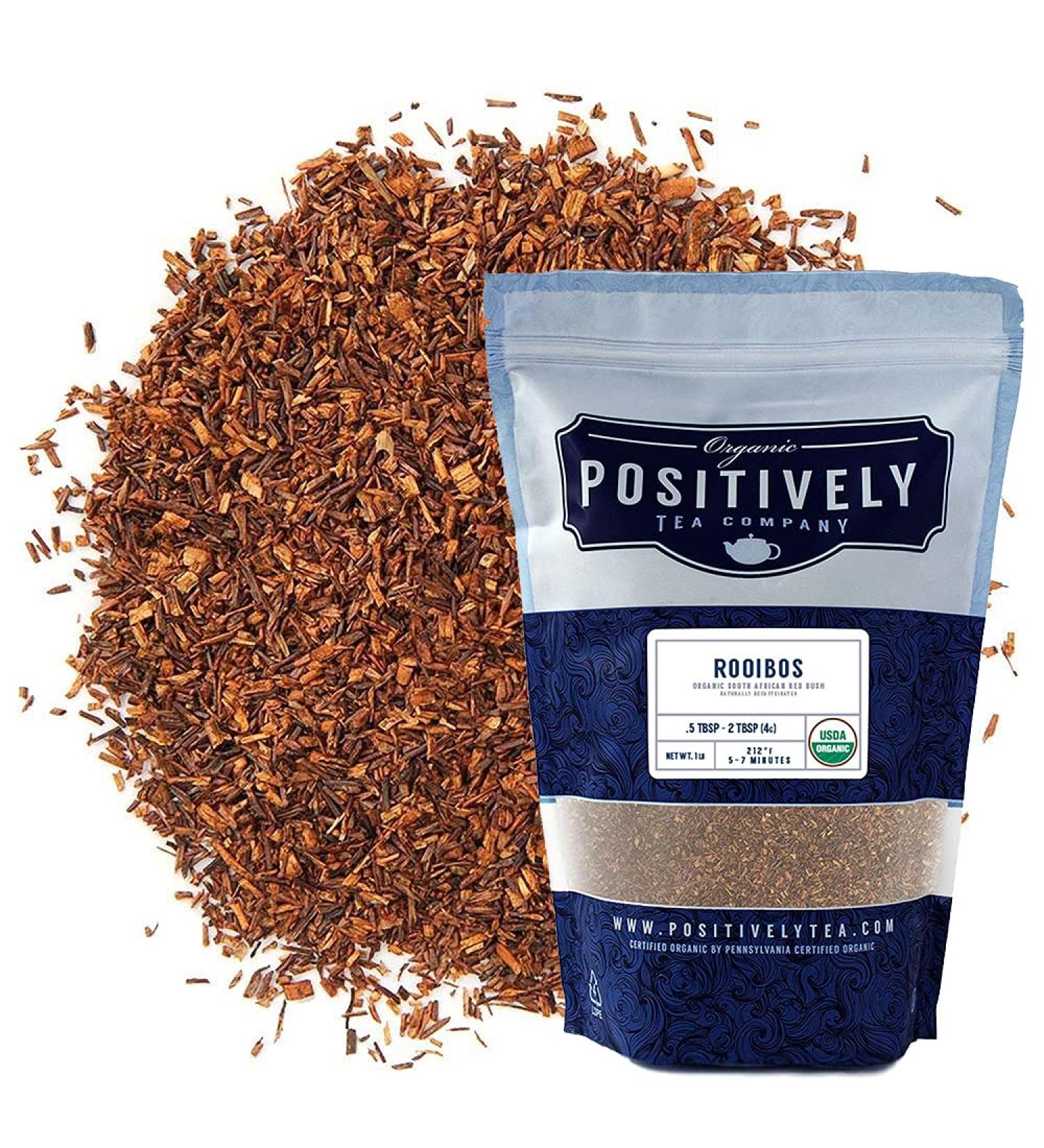 Organic South African Red Rooibos Tea - Loose Leaf 16oz - Positively Tea Co - Buy Online on GoSupps.com