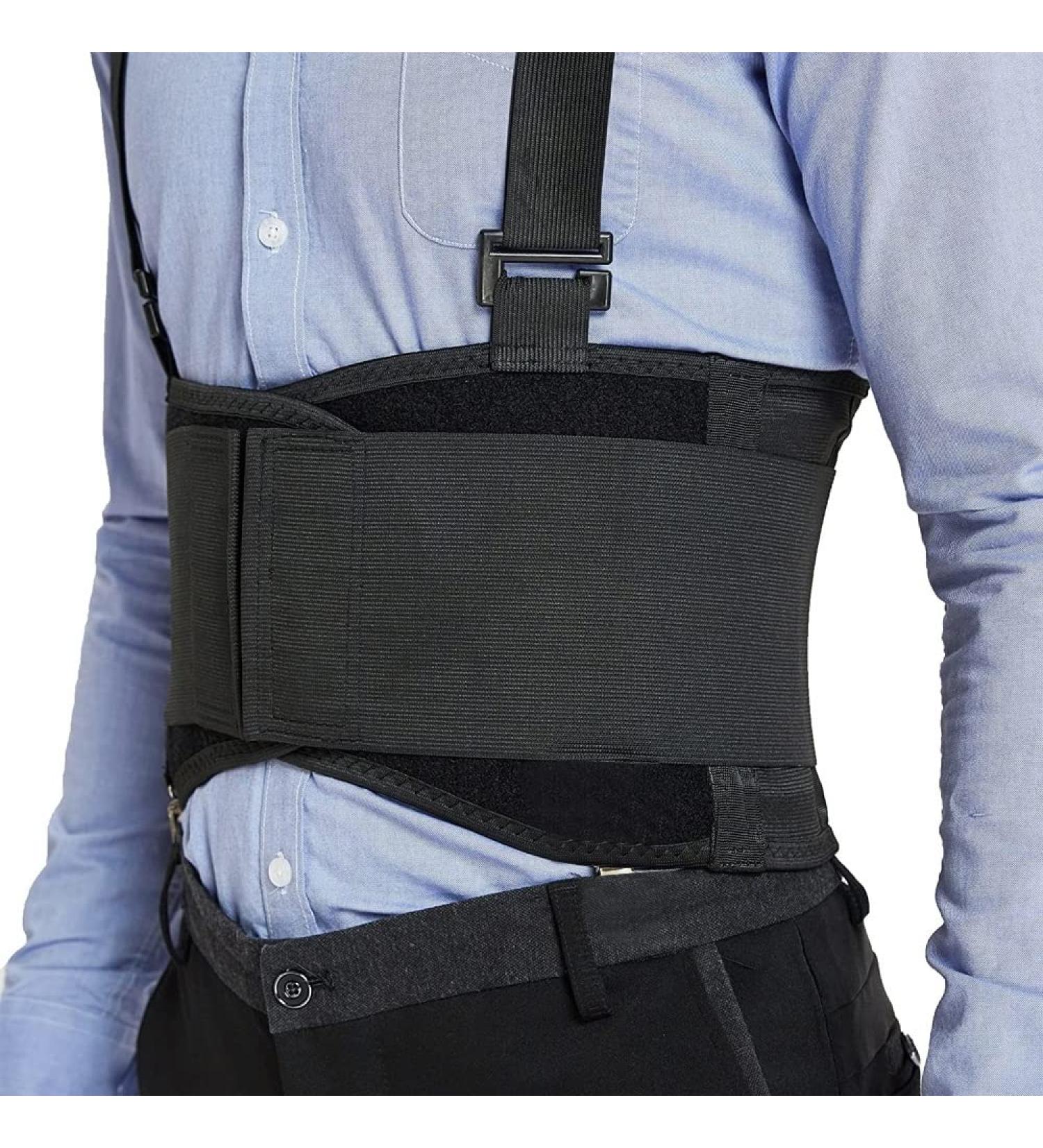 Working Lumbar Brace with Detachable Suspenders - XX-Large Black Lower Back Support Belt for Pain Relief & Injury Recovery | Heavy Lifting Fitness - Buy Online on GoSupps.com