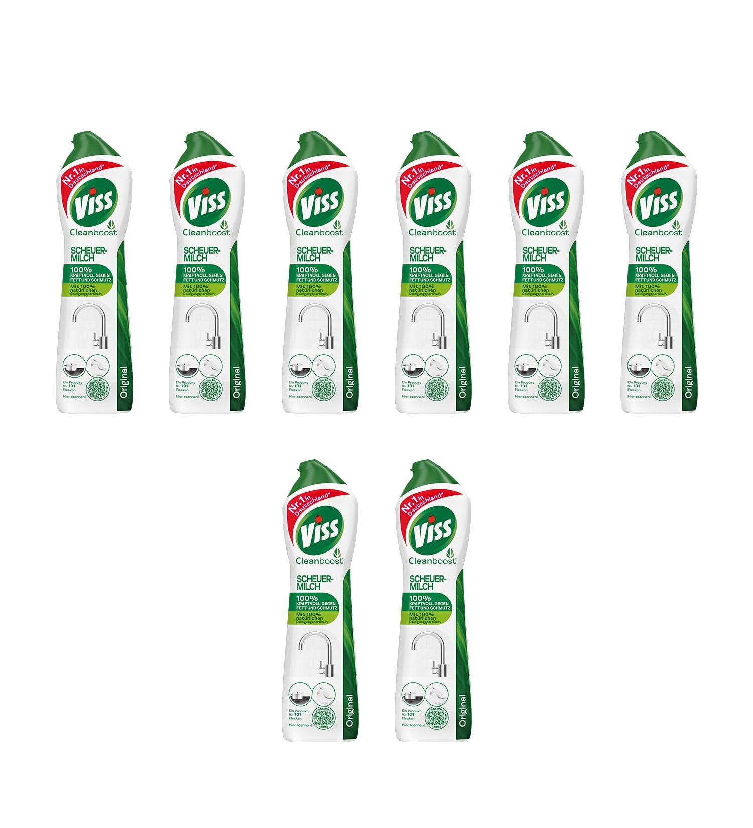 8x VISS Scouring Milk - Powerful 100% Natural Cleaning Agent for Fat & Dirt - 500ml Pack - Buy Online on GoSupps.com
