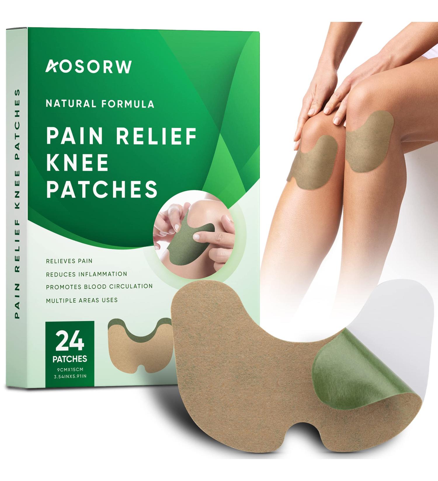 AOSORW Pain Relief Patches 24 Count - Natural Herbal Heat Patches for Knee, Shoulder, Neck - Long Lasting Relief for Muscle and Joint Pains - Buy Online on GoSupps.com