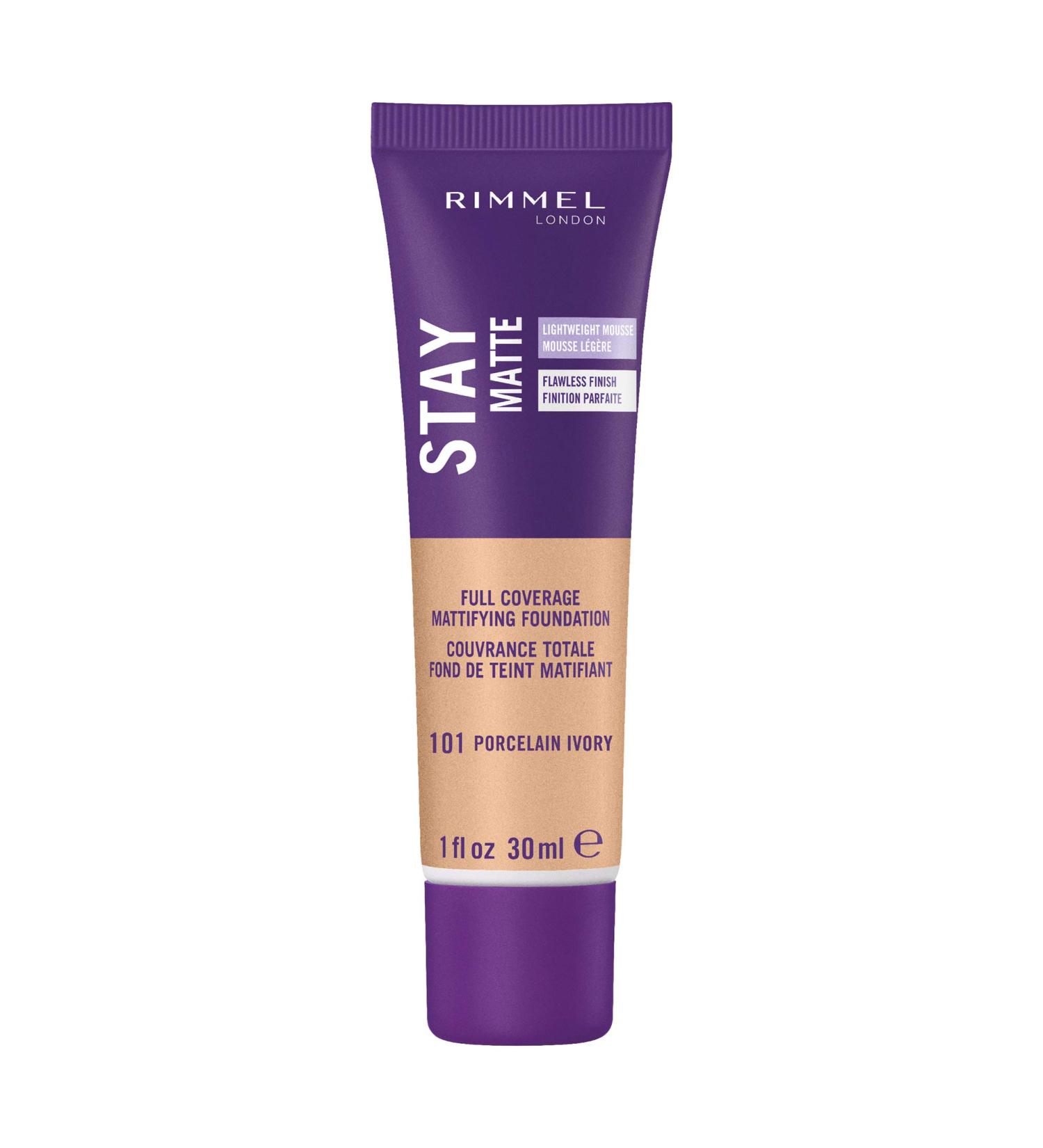 Rimmel Stay Matte Foundation Porcelain Ivory 1oz | Long Lasting Makeup - Buy Online on GoSupps.com