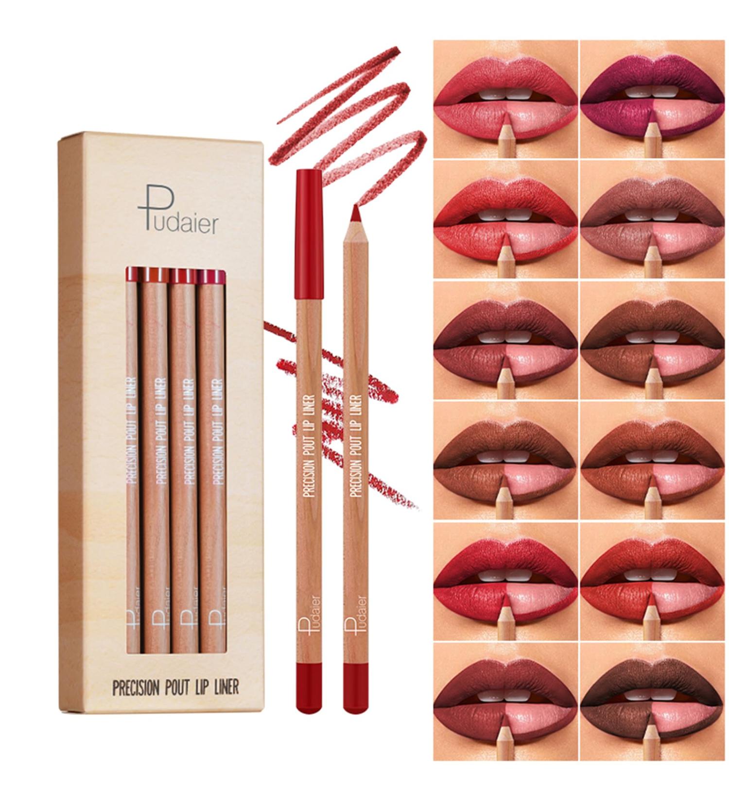 12 Colors Matte Lip Liner Pens Set - Moisturizing Long-Lasting & Non-Sticking Lip Makeup Pencils - Buy Online on GoSupps.com