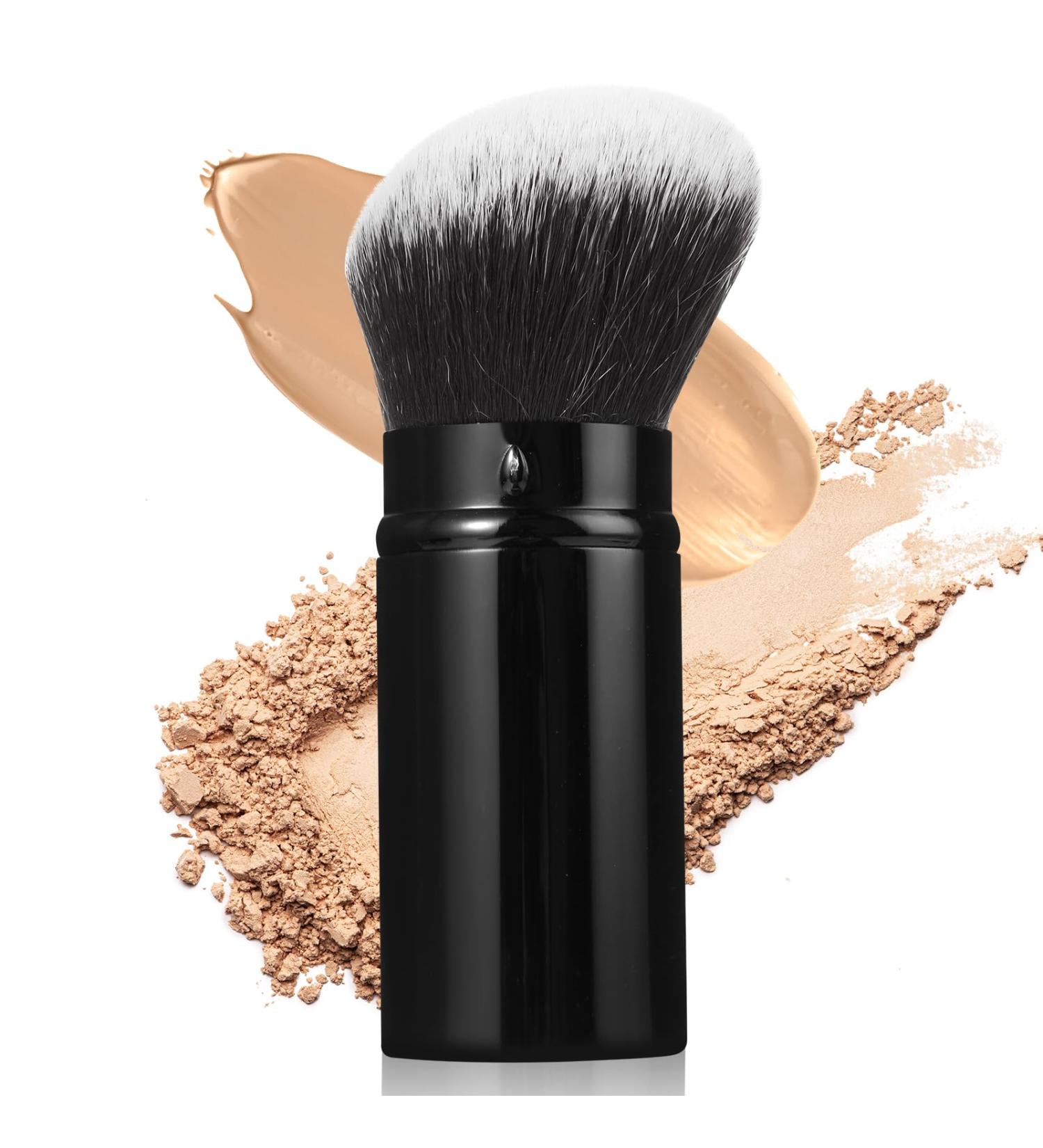 Premium Retractable Kabuki Face Brush Portable Synthetic Makeup Brush for Foundation Powder & Blush Ideal Travel Beauty Tool (White - Buy Online on GoSupps.com