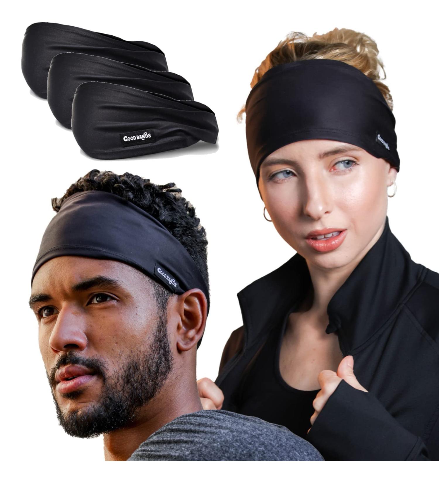 Unisex Sweatband - Moisture-Wicking Headband for Running, Sports, Yoga, and More - Black - Buy Online on GoSupps.com