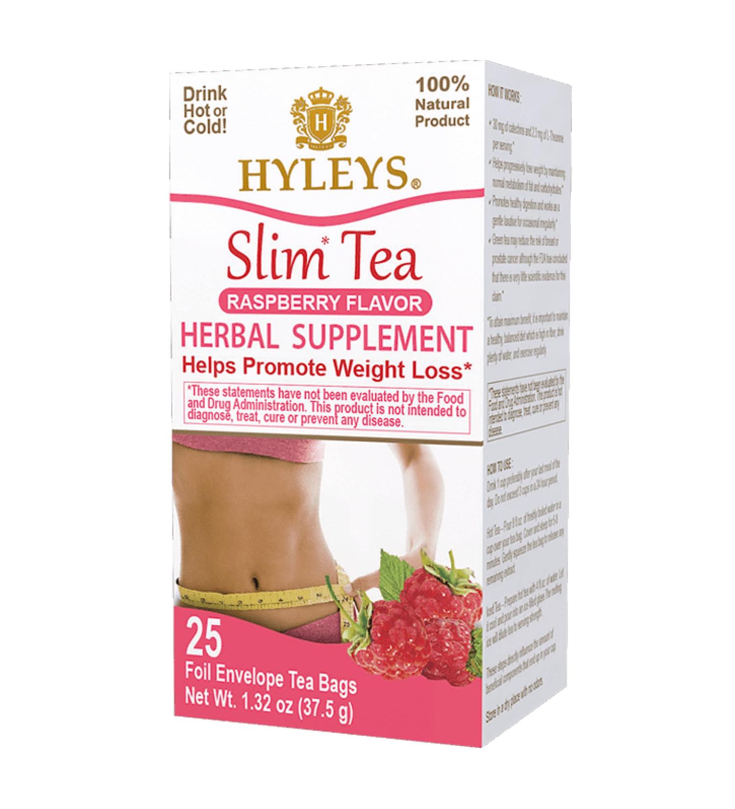 Buy Hyleys Slim Tea Raspberry Flavor - 25 Foil Envelope Bags - Herbal Weight Loss Tea - Buy Online on GoSupps.com