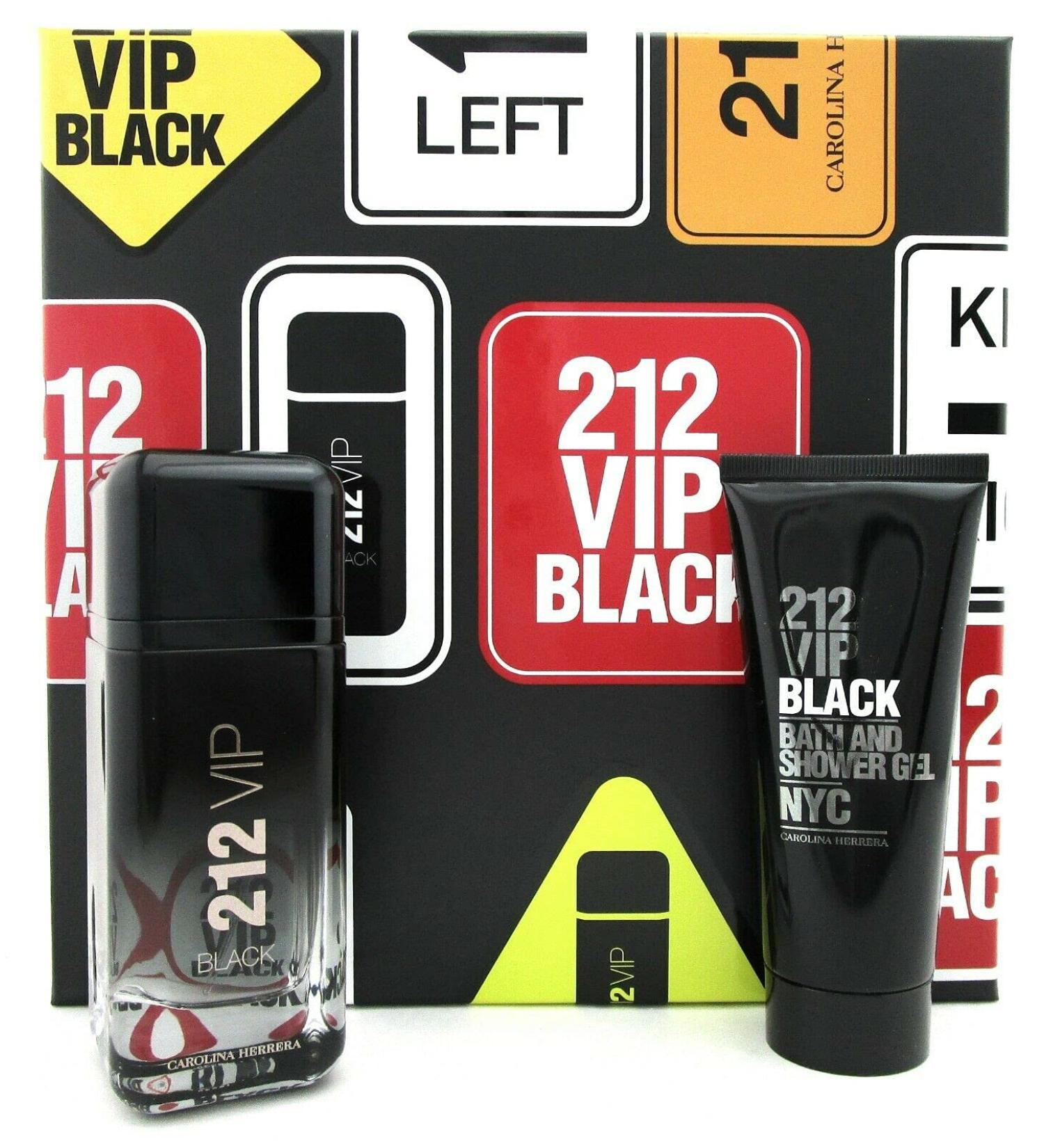 Carolina Herrera 212 VIP Black 2-Pieces Set for Men (3.4 Oz Eau De Parfume Spray + 3.4 Oz Shower Gel)