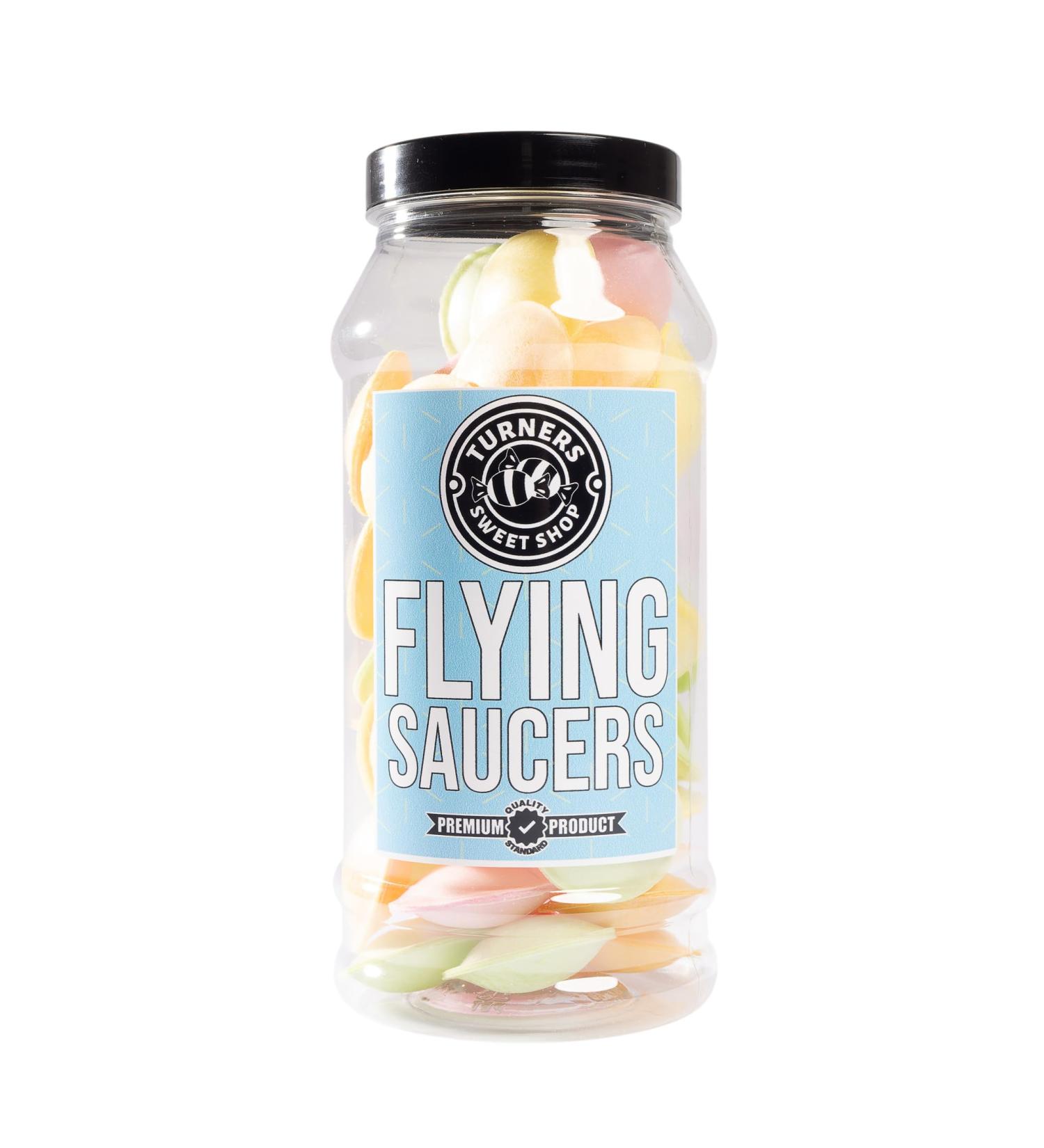 Flying Saucers - 65g by Turners Sweet Shop Traditional Retro Gift Jar Classic Original Pick & Mix Sweets Quality Confectionary Fantastic Gifts for Him Her or Them