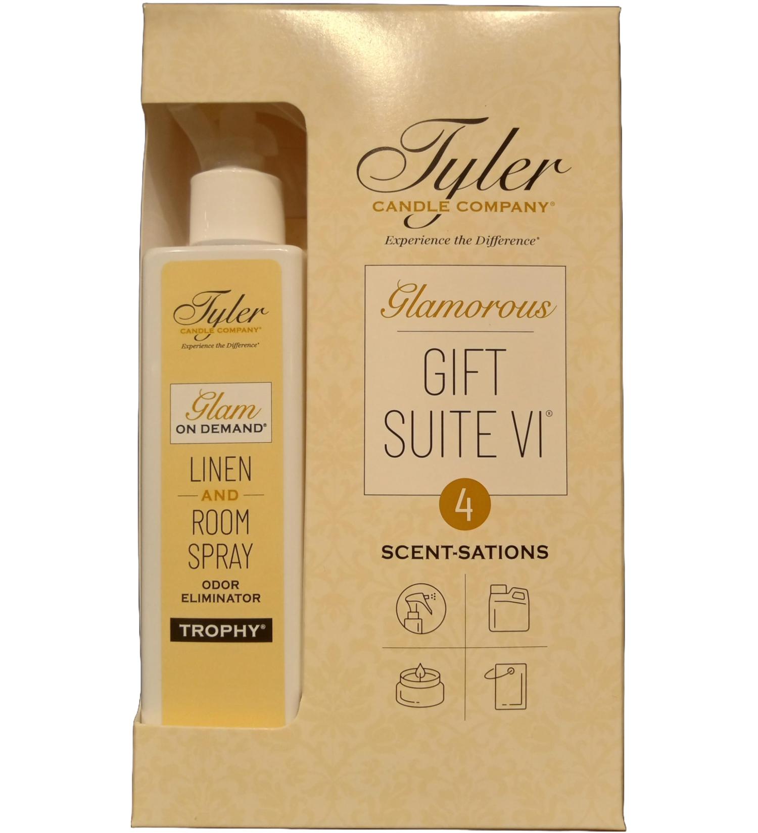 Tyler Candle Company Trophy Glamorous Gift Suite VI - On Demand Room Spray Glamorous Wash Jar Candle & Autoglam | Best International Shipping - Buy Online on GoSupps.com