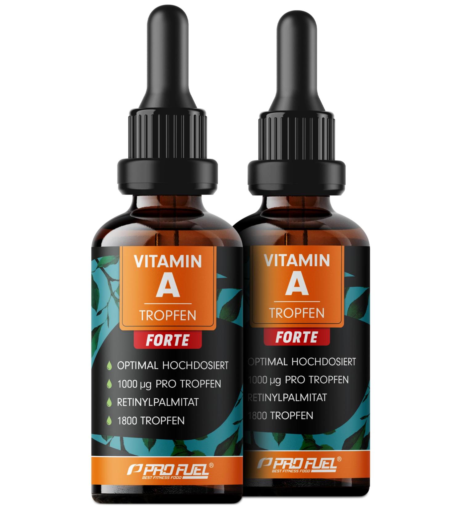 Vitamin A Drop Forte - 1000 g per Drop | 3600 Drops | High-Dose Bioavailable 100% Vegan No Additives - Certified Quality - Buy Online on GoSupps.com