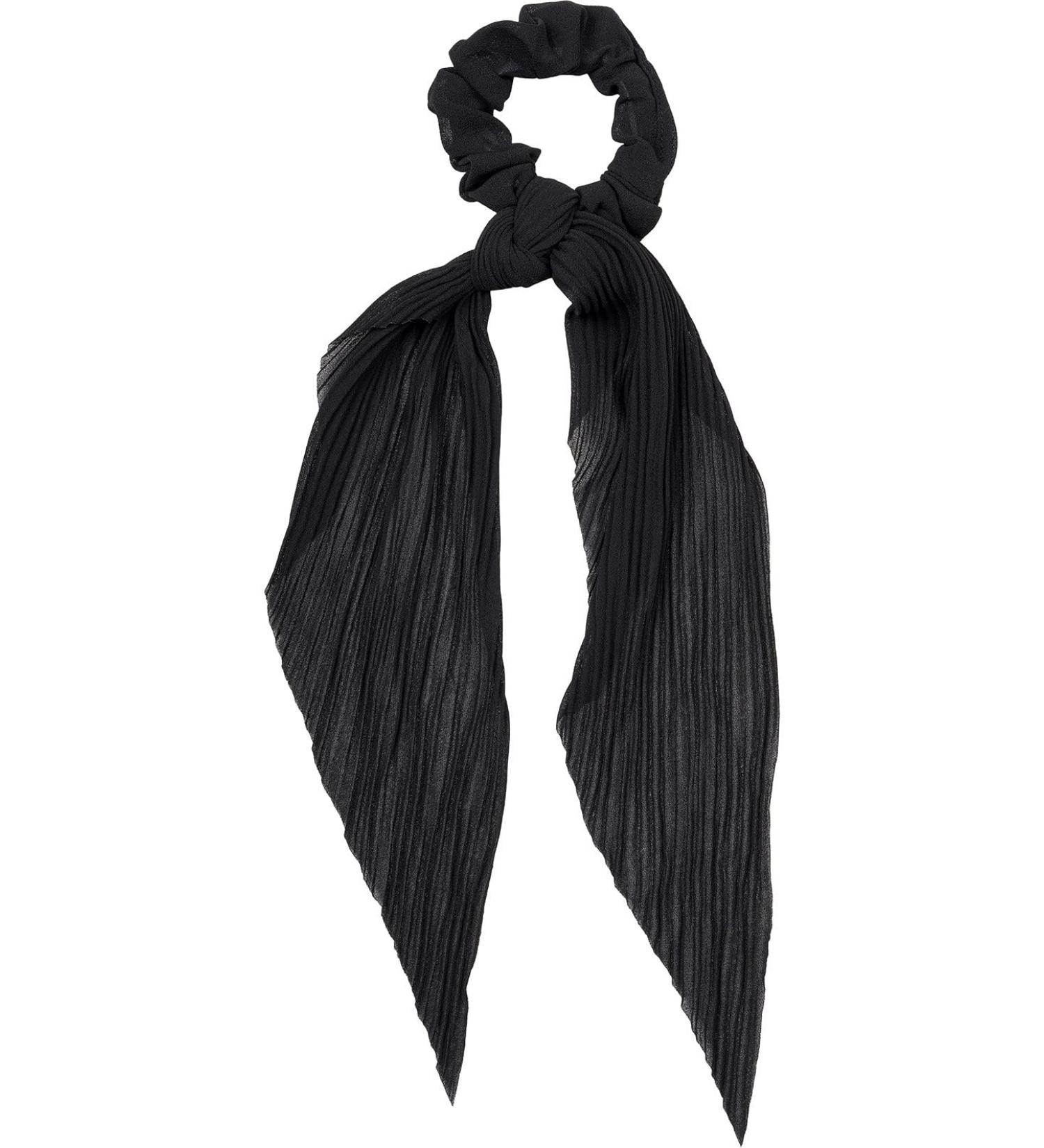 styleBREAKER Ladies Pleated Hair Tie with Bow - Retro Elastic Scrunchie Ponytail Holder in Black - Buy Online on GoSupps.com