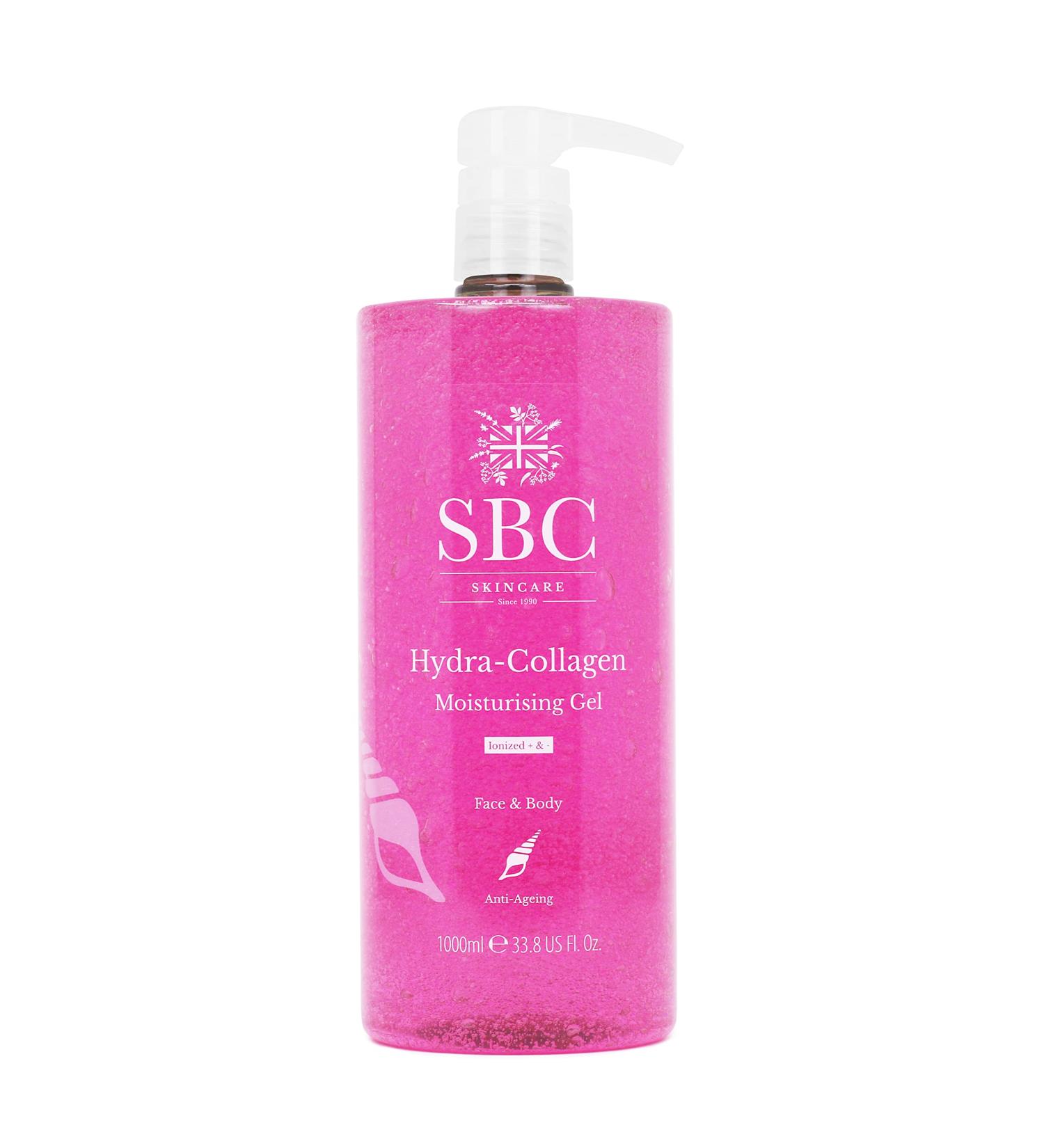 SBC Skincare Hydra-Collagen Moisturising Gel 1000ml - Anti-Ageing Face & Body Gel, Oil-Free Lightweight Moisturizer - Collagen Skincare Lotion 1L - Buy Online on GoSupps.com