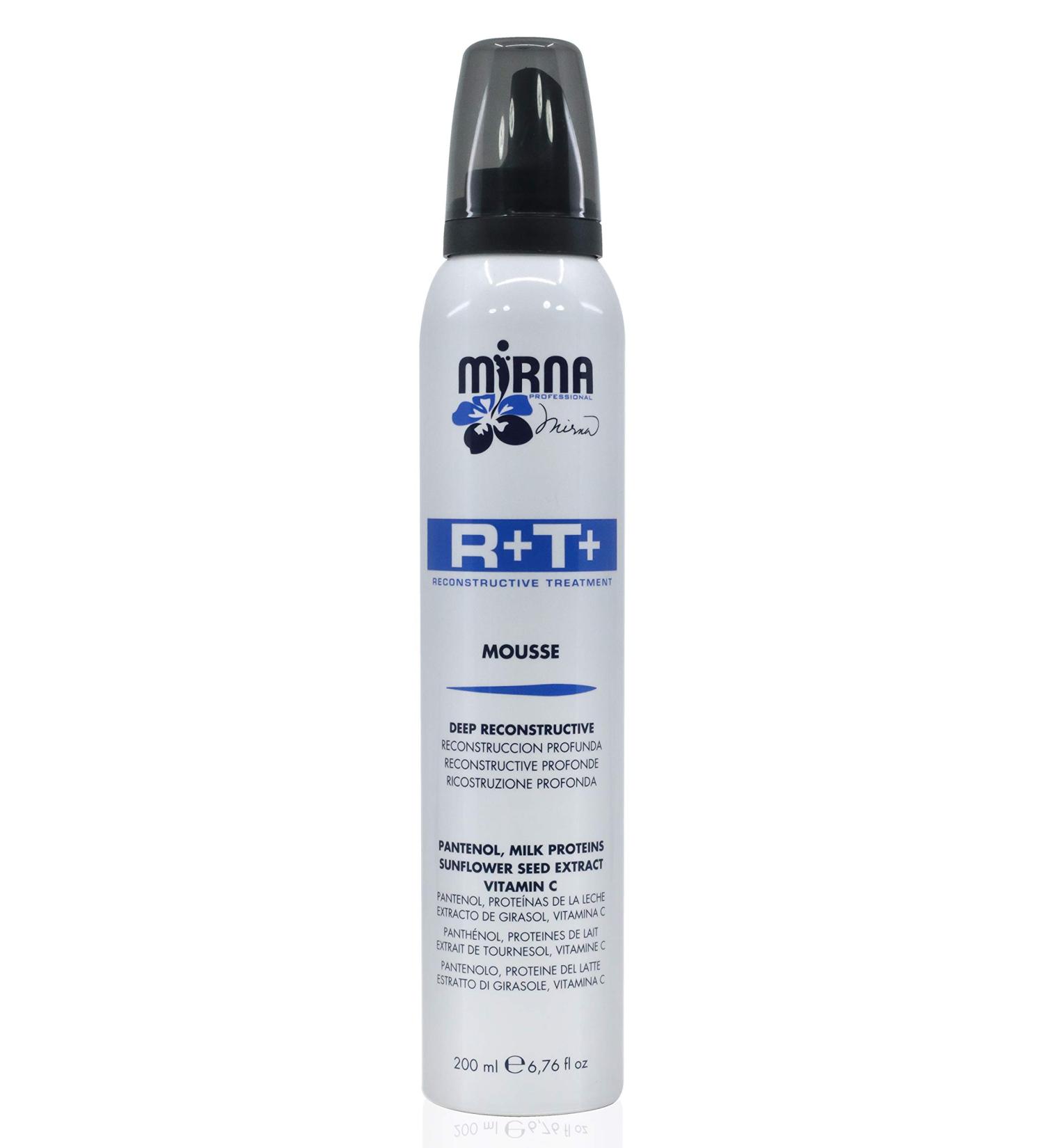Mirna Professional R+T+ Deep Reconstructing Nourishment Mousse 200ml | Enriched with Milk Extract Panthenol & Vitamins | Sulfate-Free Hair Treatment - Buy Online on GoSupps.com