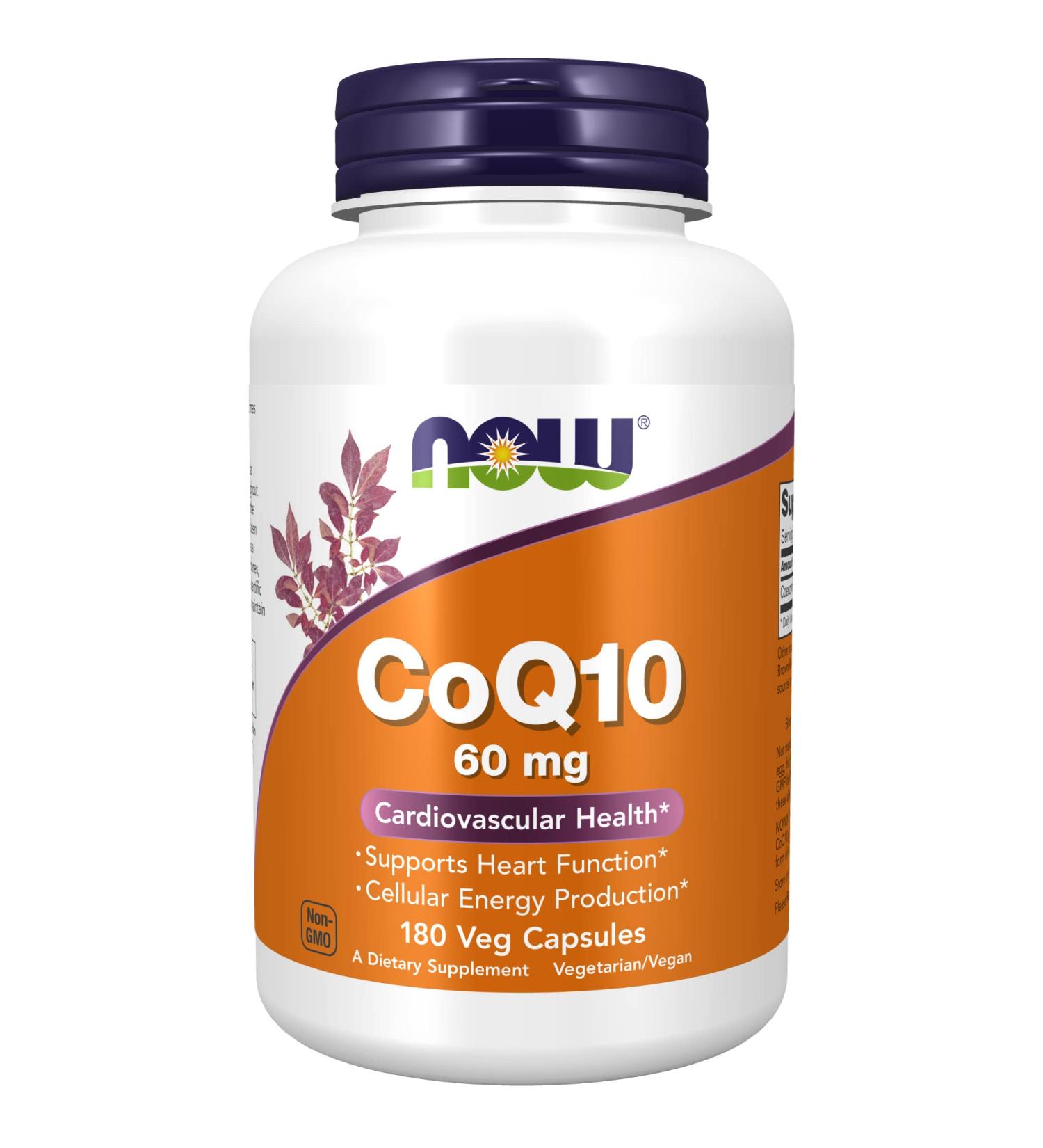 Now Foods CoQ10 60 mg - 180 Vegan Capsules for Heart Health & Energy Support - Buy Online on GoSupps.com