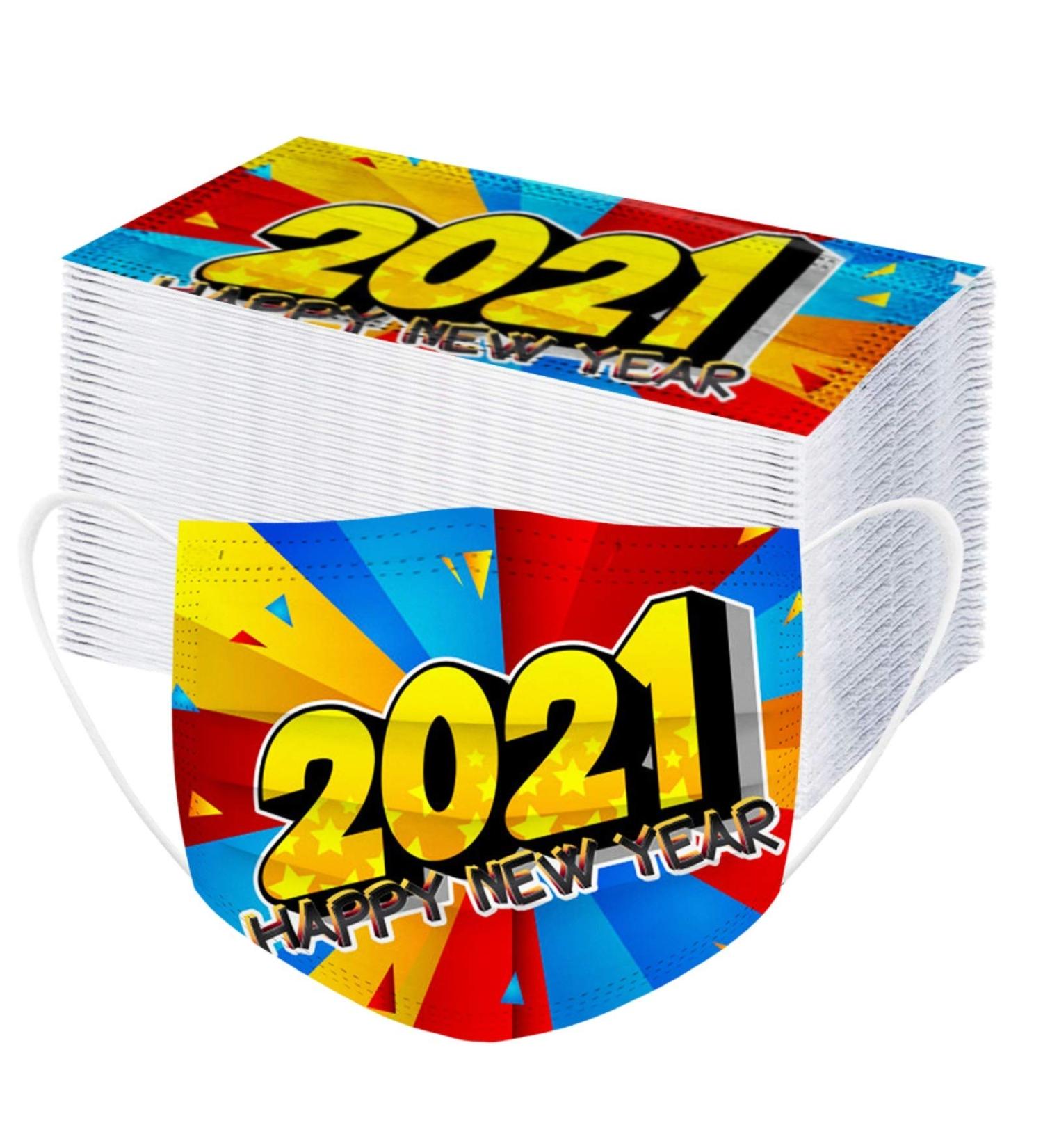 100PCS Disposable Face_Mask for women Santa Claus Face_Masks adult Man White Disposable breathable 3Layer Family Protection_Masks Adjustable Nose Clip Ear Loops Theme Design_Masks - Buy Online on GoSupps.com