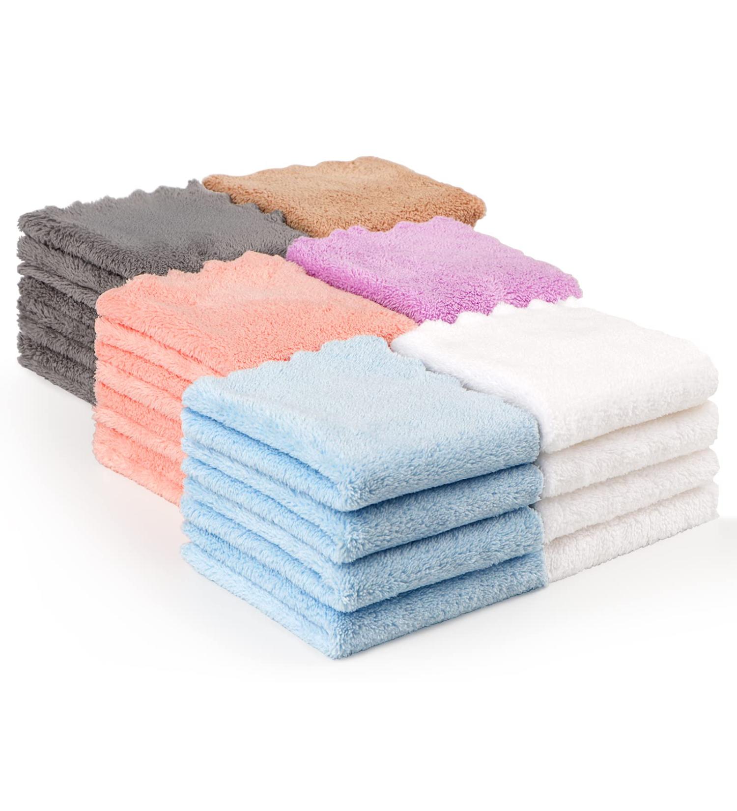 Orighty 24-Pack Reusable Makeup Remover Cloths | Soft Coral Fleece Microfiber | Washable Makeup Removal Cleansing Towels for Face, Eye, Lips | 7x7 inch - Buy Online on GoSupps.com