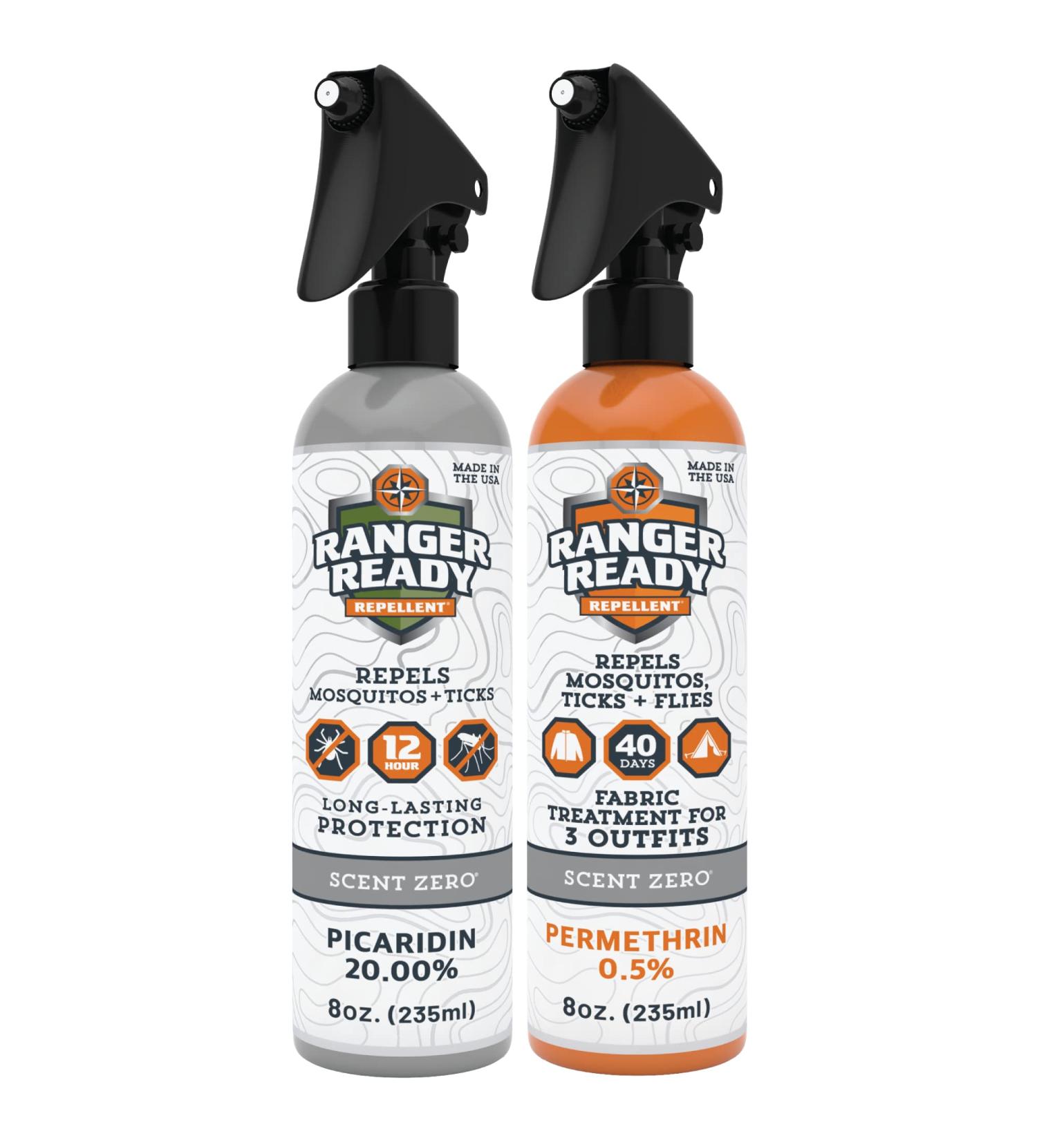 Ranger Ready P2Pak Permethrin + Picaridin Tick & Insect Repellent 8 Fl Oz (Pack of 2) - Scent Zero - Buy Online on GoSupps.com