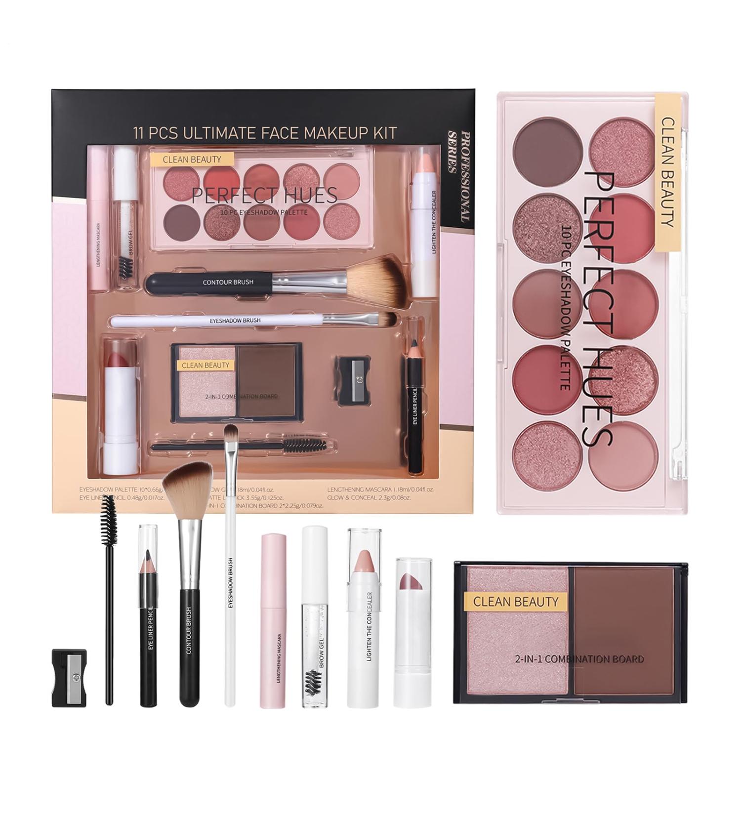 Trousse de Maquillage pour D butantes | Ensembles De Maquillage Complets Pour Femmes 11 Pi ces Mascara Anticernes Palette de Fards Paupi res Rouge L vres pour Filles et Adolescents No l Anniversai - Buy Online on GoSupps.com