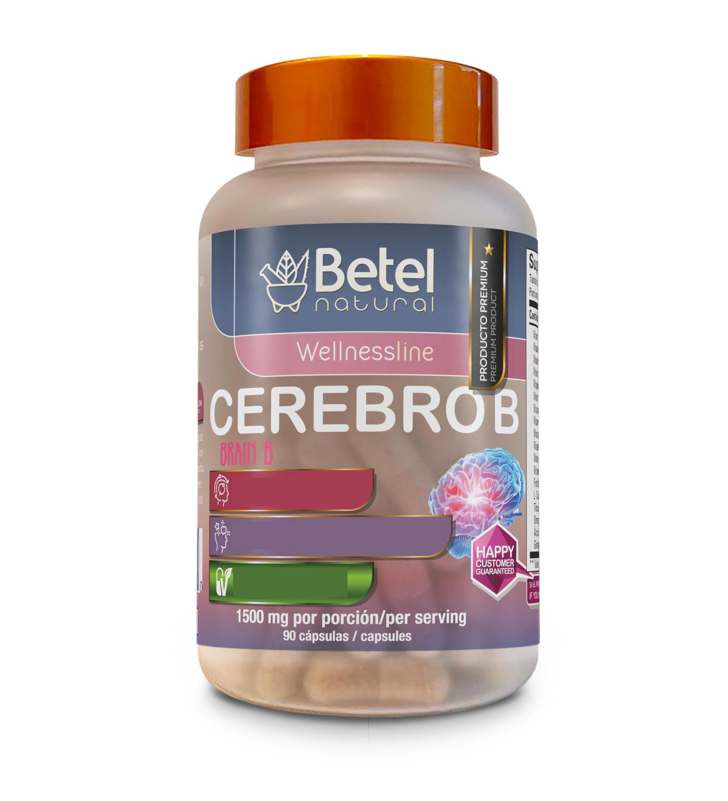 Betel Natural Cerebro B+ Capsules B Complex with Vitamins for a Healthier Nervous System - 90 Capsules
