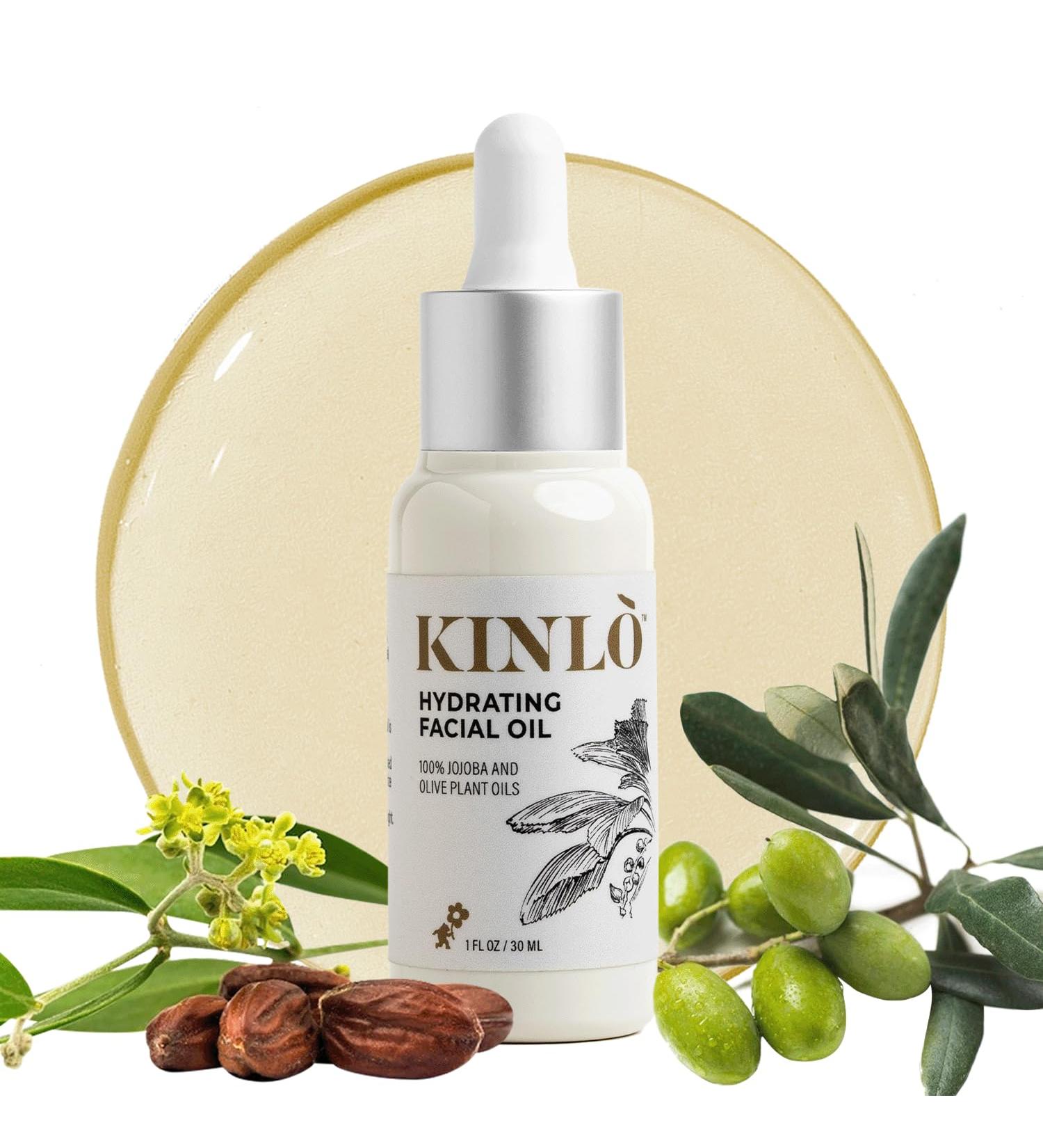 Buy Kinlo Hydrating Face Oil - Jojoba & Olive Oil with Vitamin E for Deep Moisturizing & Gua Sha Massage - 1 fl oz - Buy Online on GoSupps.com