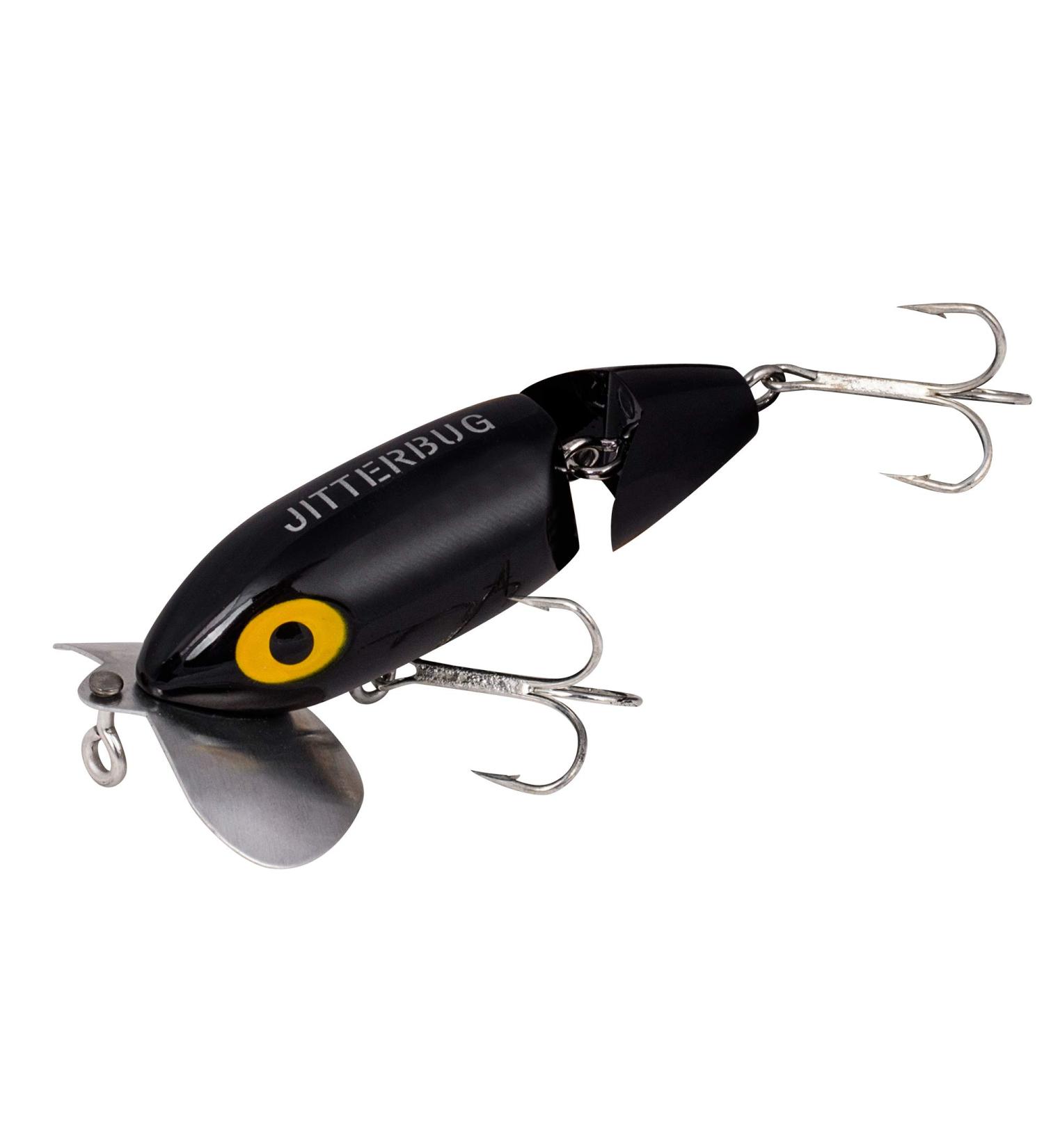 Arbogast Jitterbug Topwater Bass Fishing Lure - Ideal for Night Fishing - 3 5/8 oz - Black - Buy Online on GoSupps.com