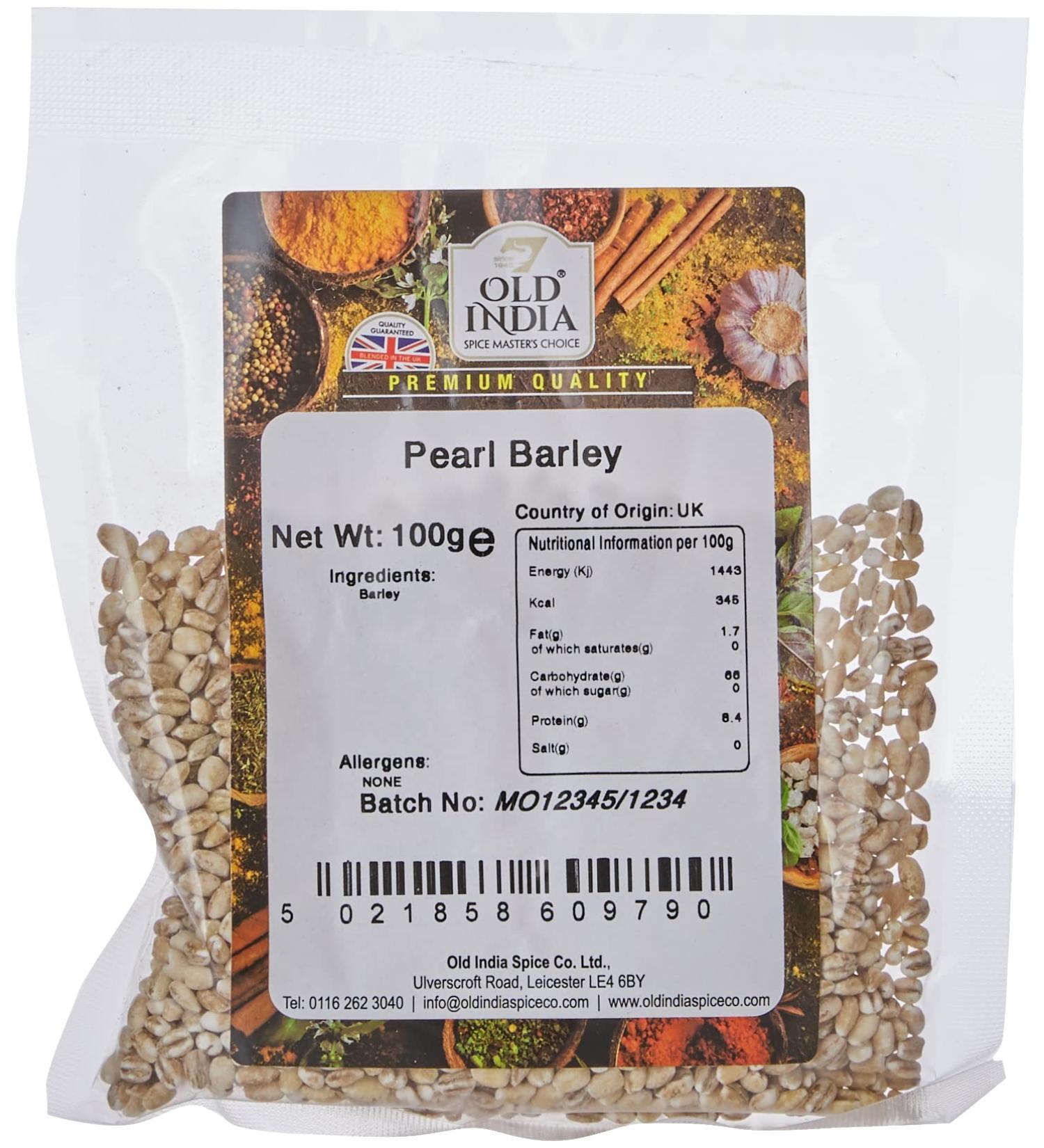 Old India Pearl Barley 100g - Premium Quality Barley for Cooking and Baking - Buy Online on GoSupps.com