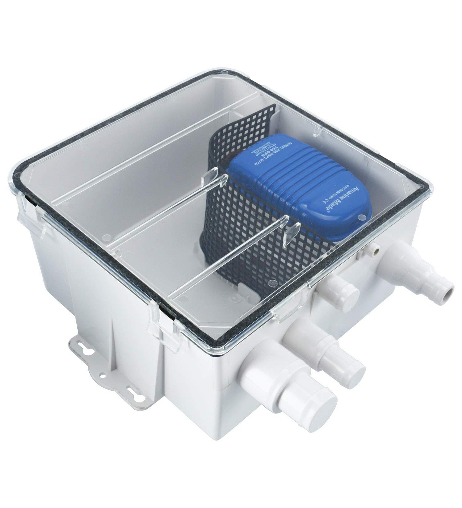Amarine Made 12V 750 GPH Boat Marine Shower Sump Pump Drain Kit System - Multi-port Inlet - Buy Online on GoSupps.com