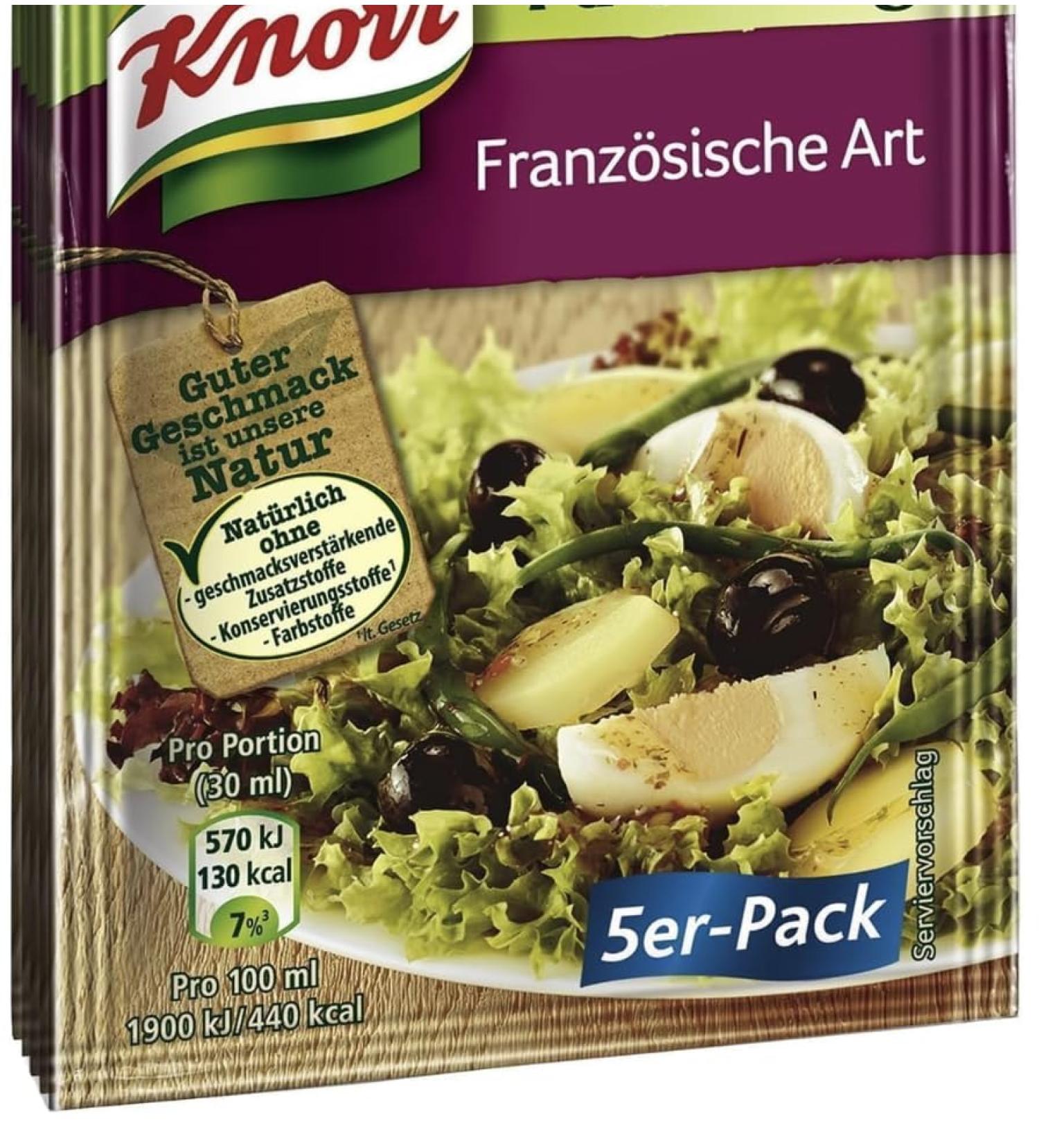 Franz sische Art Salat-kr nung - Pr paration pour Vinaigrette d licieuse Allemagne Knorr couronnement la fran aise - Salade pr te en un instant - 5 sachets - Compatible avec Knorr - 55g