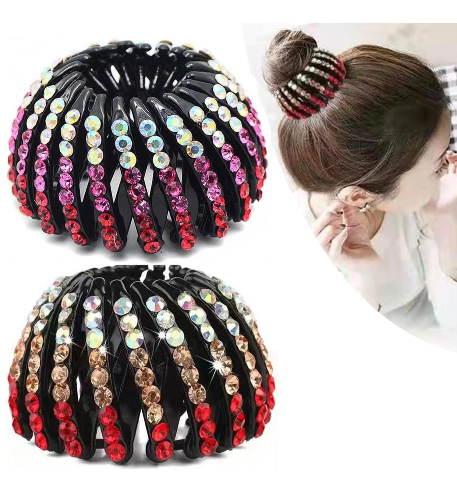 Liujzzj 2-Piece Crystal Bird Nest Hair Clips for Women - Big Ponytail Accessories - Stylish Hair Clips for Girls - Buy Online on GoSupps.com
