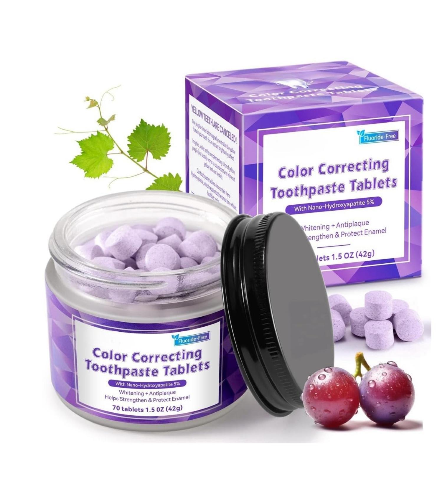 Hydroxyapatite Solid Toothpaste Tablets for Teeth Whitening Breath Freshening Tooth Enamel Protection Coconut Oil Xylitol Travel Friendly Dental Care (70 Tablets) - Buy Online on GoSupps.com