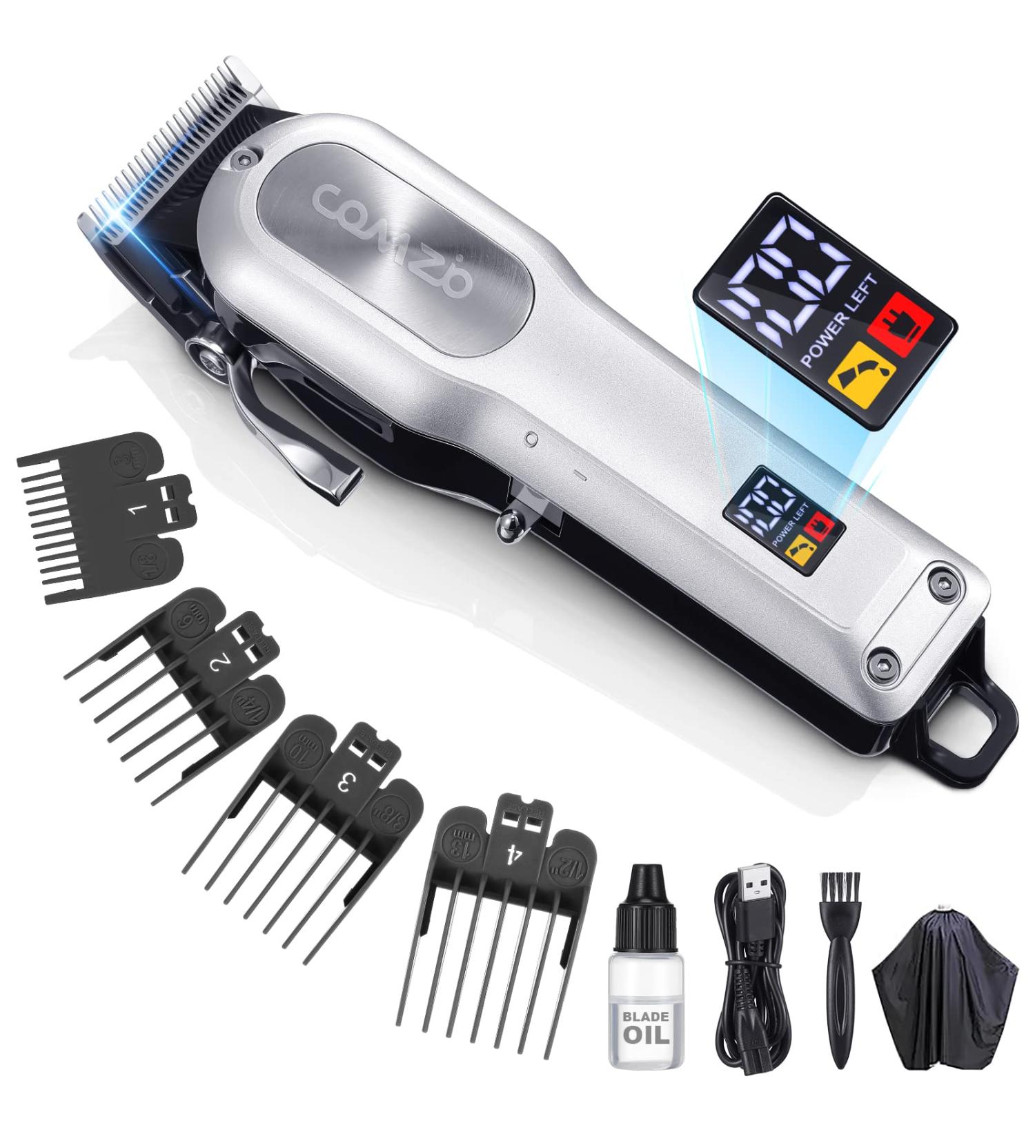 COMZIO Professional Cordless Hair Clippers for Men - Rechargeable Beard Trimmer with LED Display - Buy Online on GoSupps.com