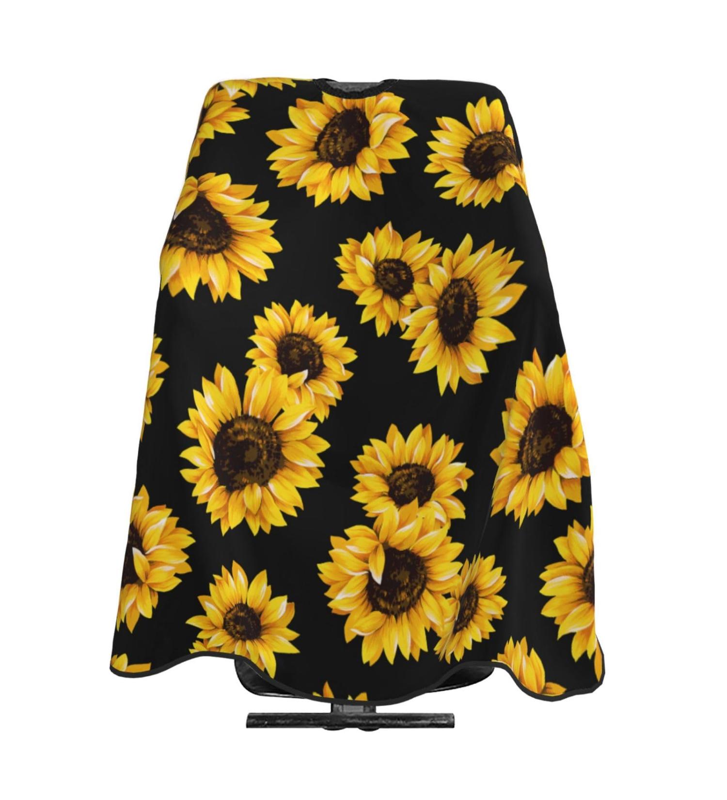 Lovely Sunflower Haircut Apron Cape - Stylish Salon Styling Cloth for Women & Men | International Shipping Available - Buy Online on GoSupps.com